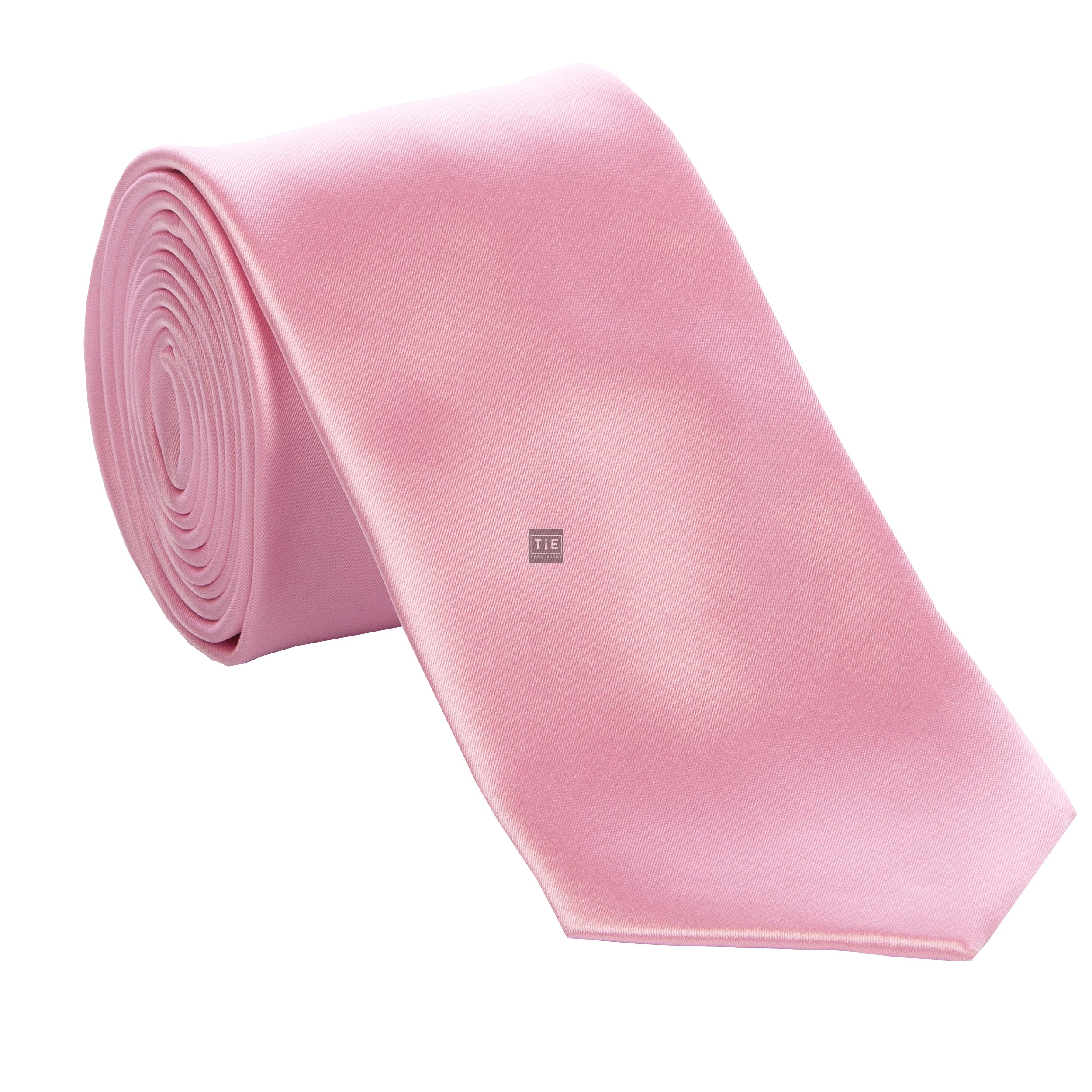 Baby Pink Satin Tie with Matching Pocket Square