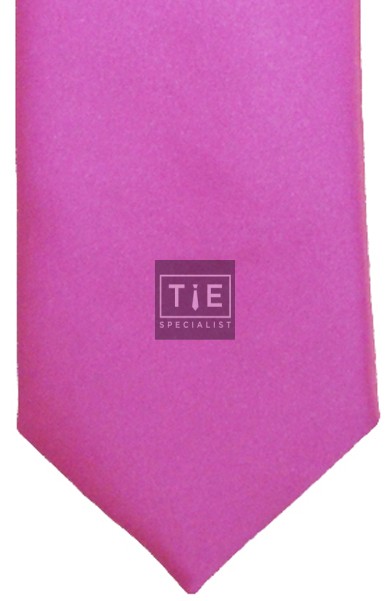 Lipstick Pink Satin Tie with Matching Pocket Square