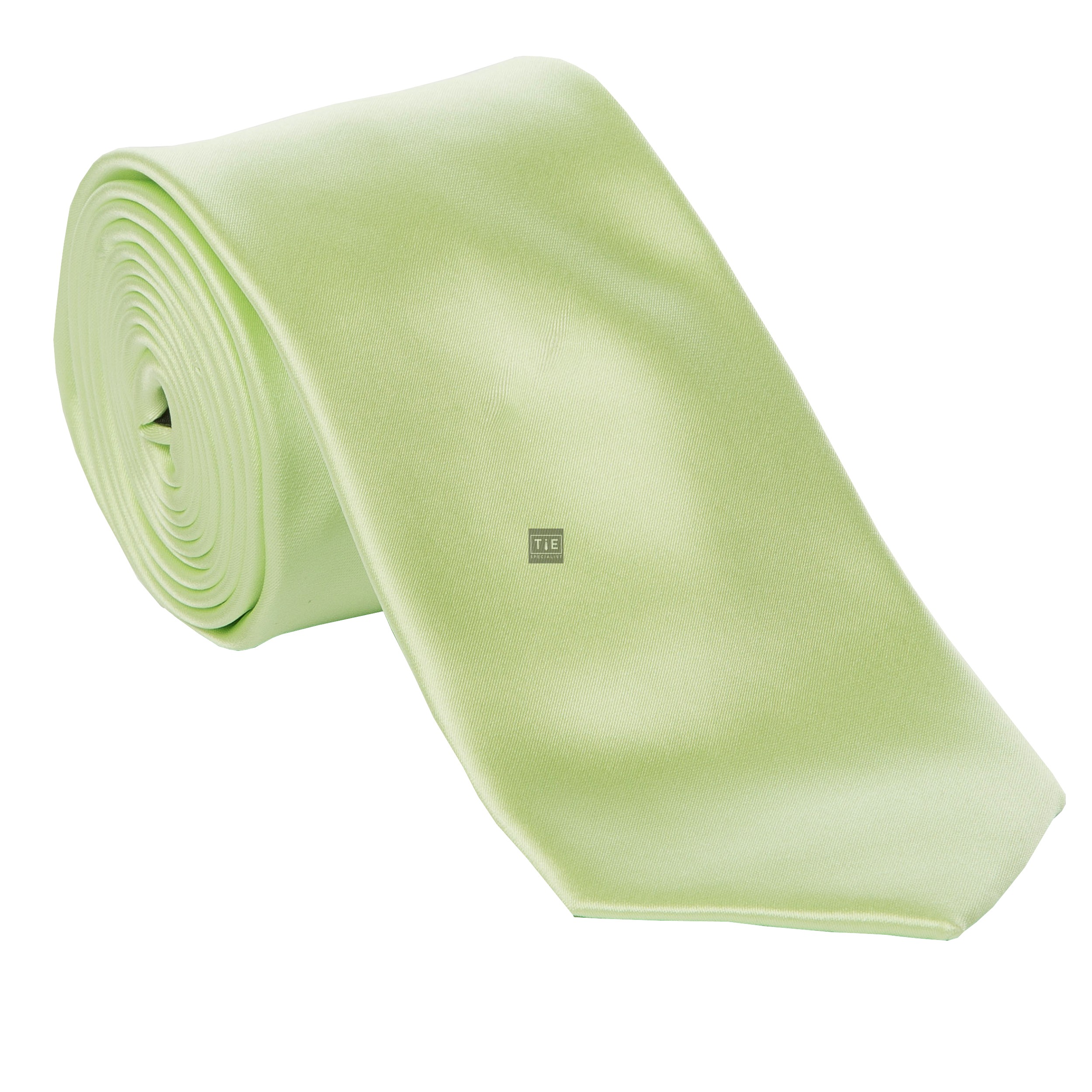 Lime Satin Tie with Matching Pocket Square