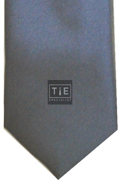 Pewter Satin Tie with Matching Pocket Square