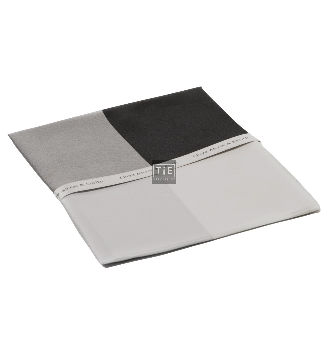 Grey and Black Silk Pocket Square #TPH03/1
