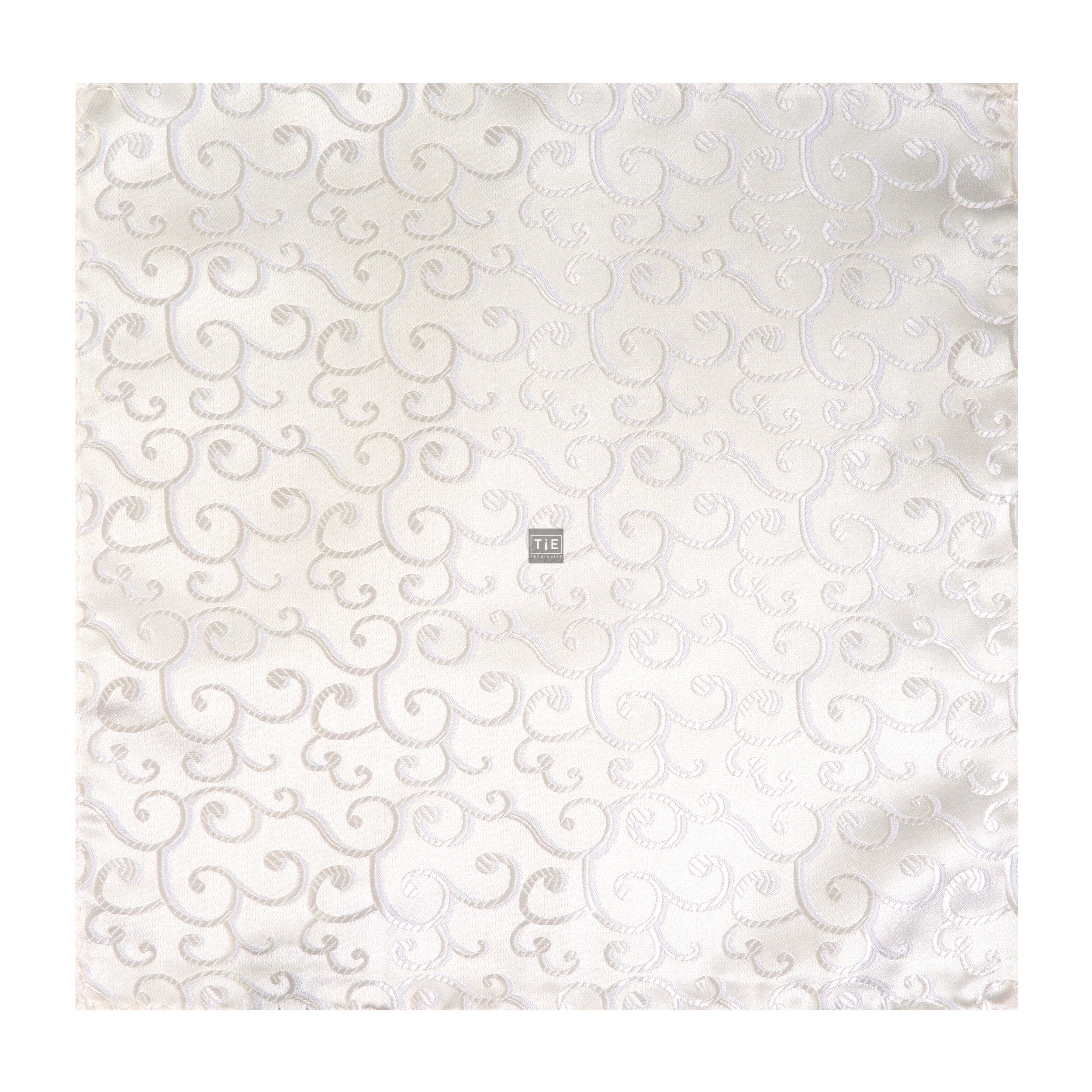 Ivory Royal Swirl Wedding Pocket Square #AB-TPH1001/6