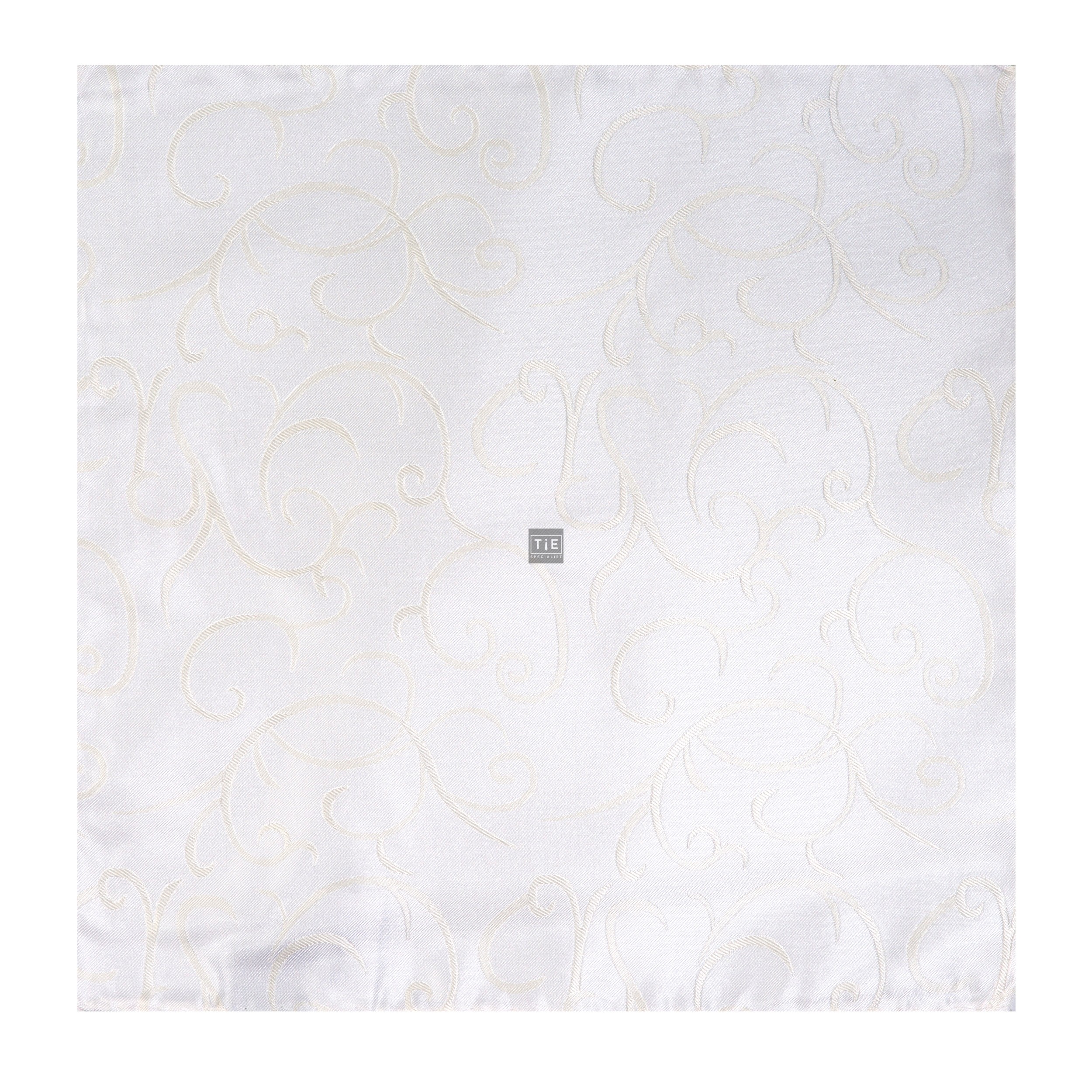 Ivory Modern Scroll Wedding Pocket Square #AB-TPH1002/4