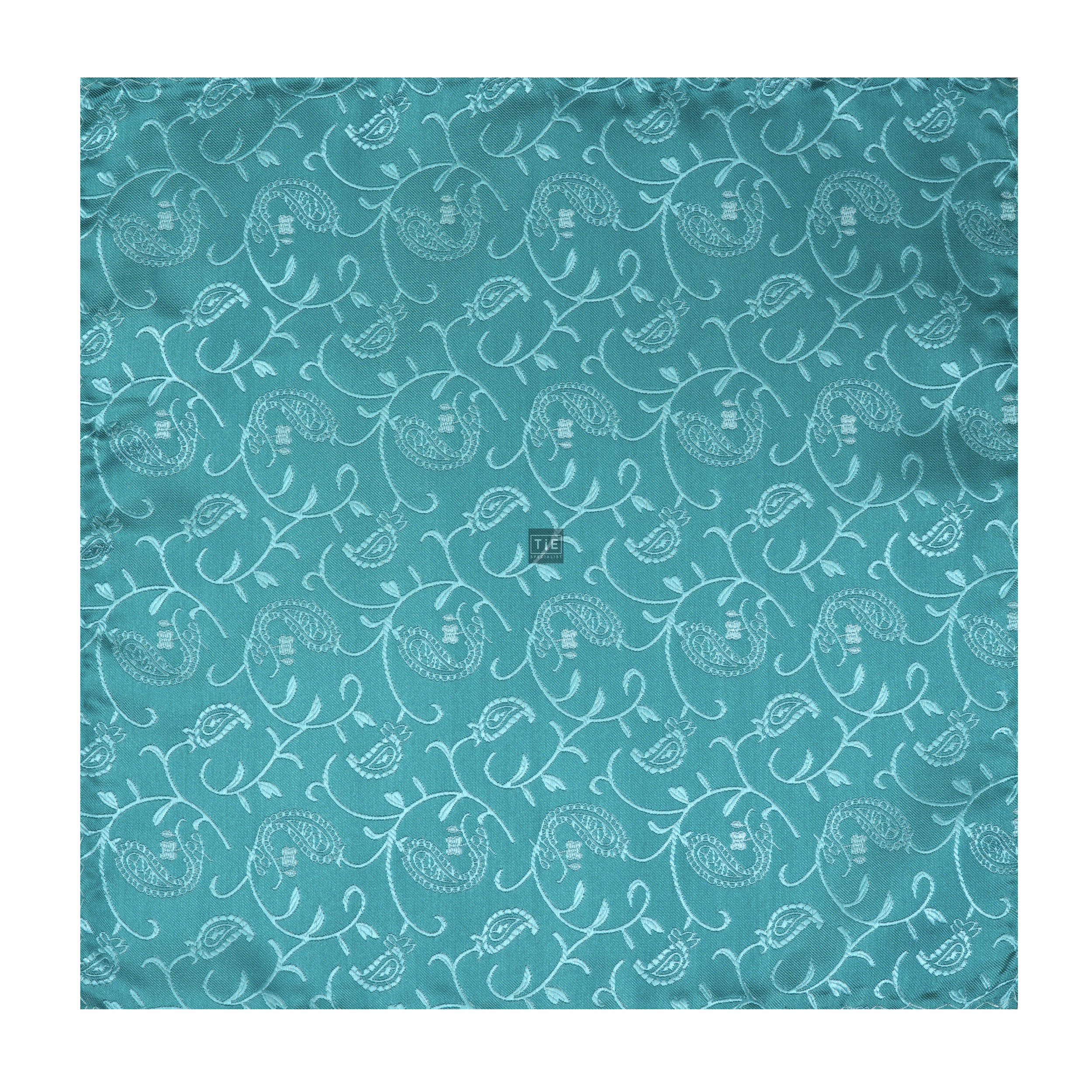 Teal Budding Paisley Wedding Pocket Square #AB-TPH1003/3