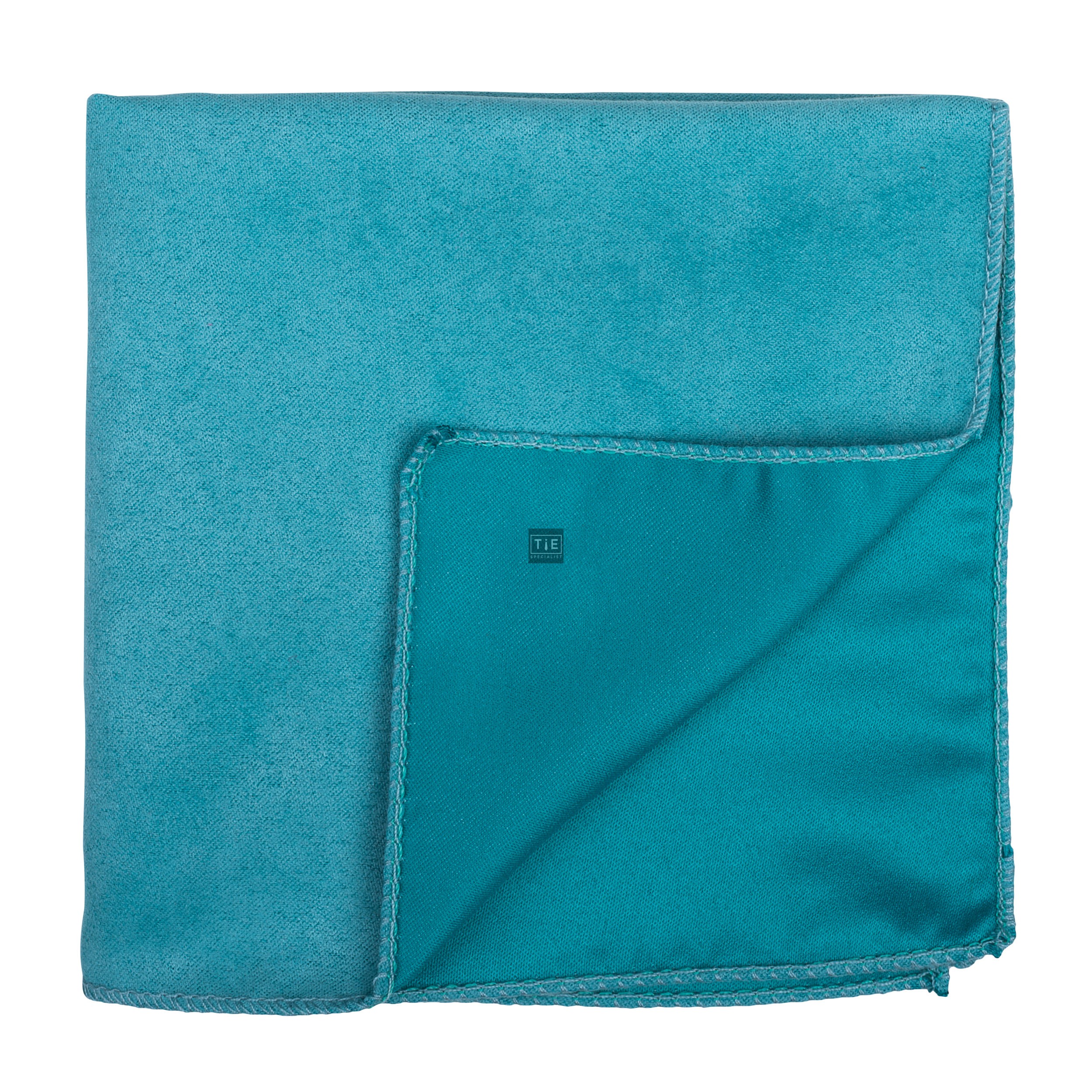 Duck Egg Blue Suede Pocket Square