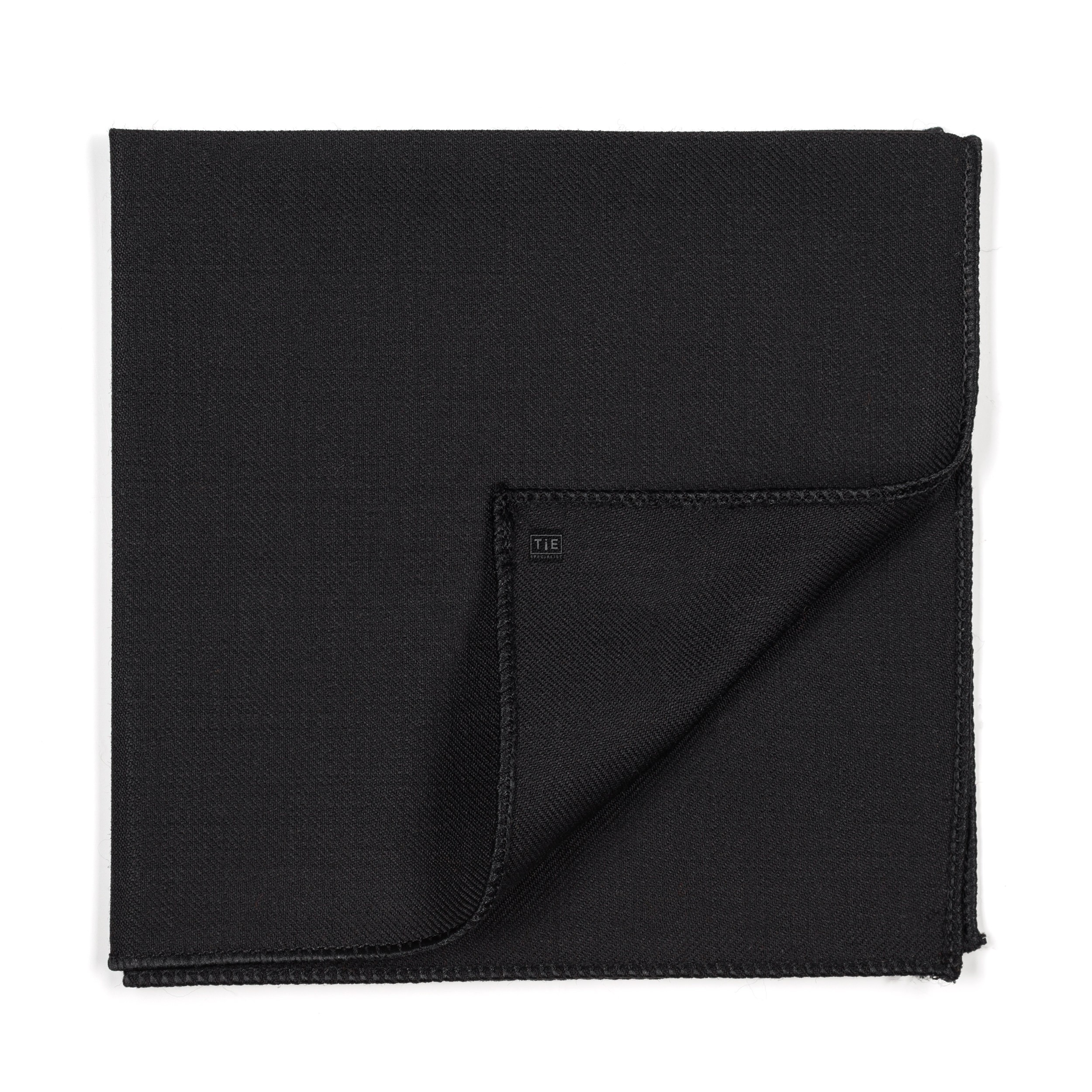 Black 100% Wool Tuxedo Pocket Square