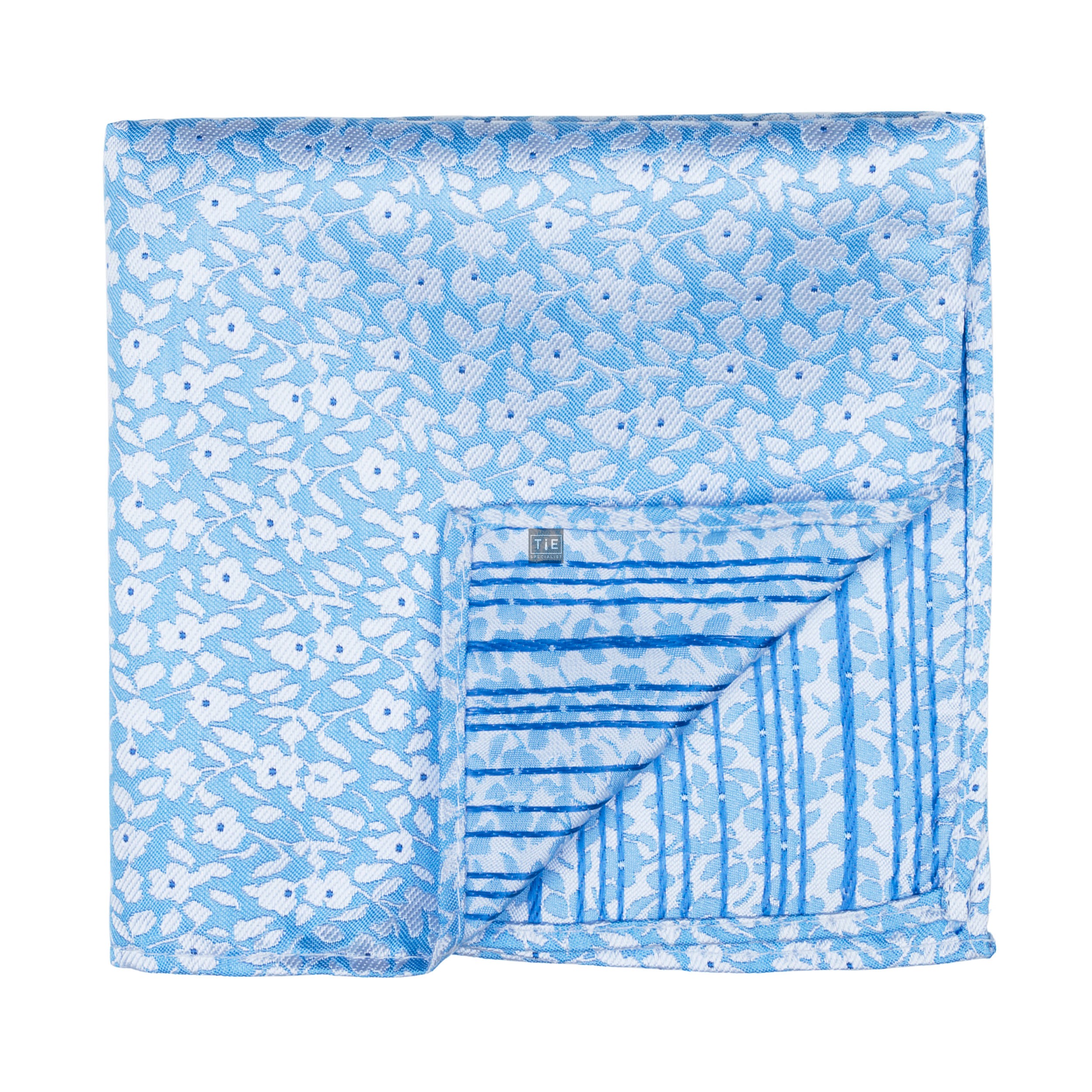 Sky Blue Ditsy Floral Pocket Square