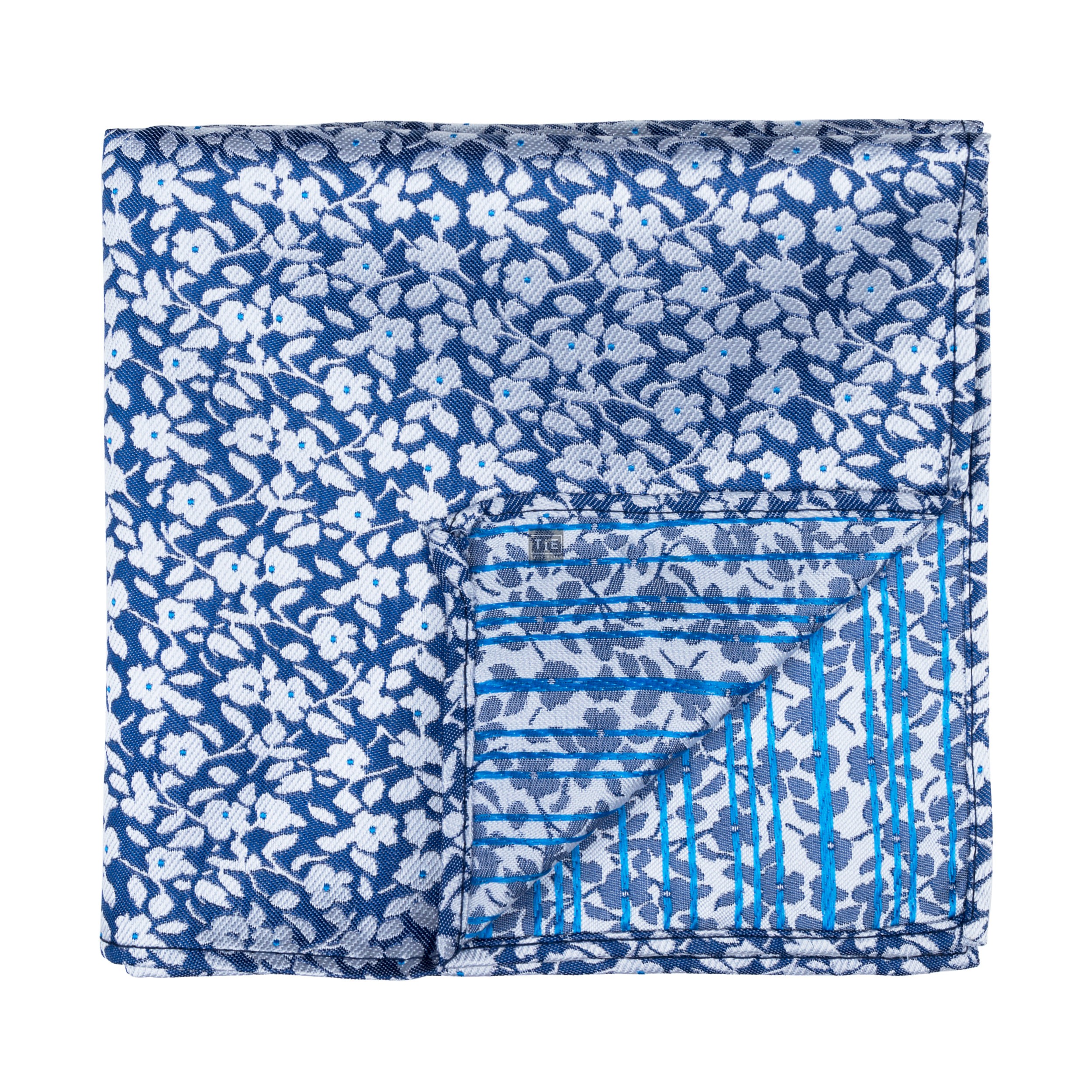 Navy Blue Ditsy Floral Pocket Square