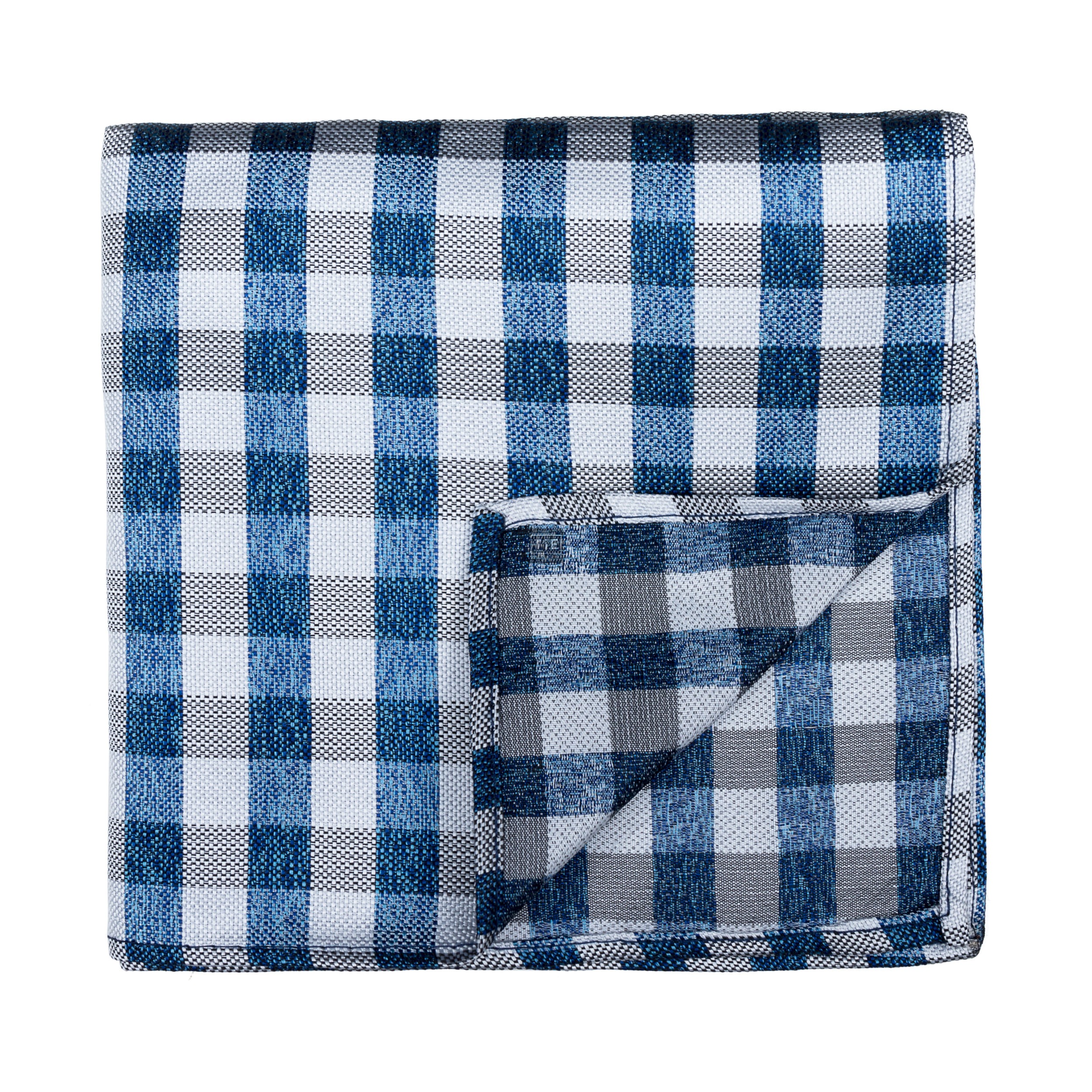 Navy Blue Neat Check Pocket Square