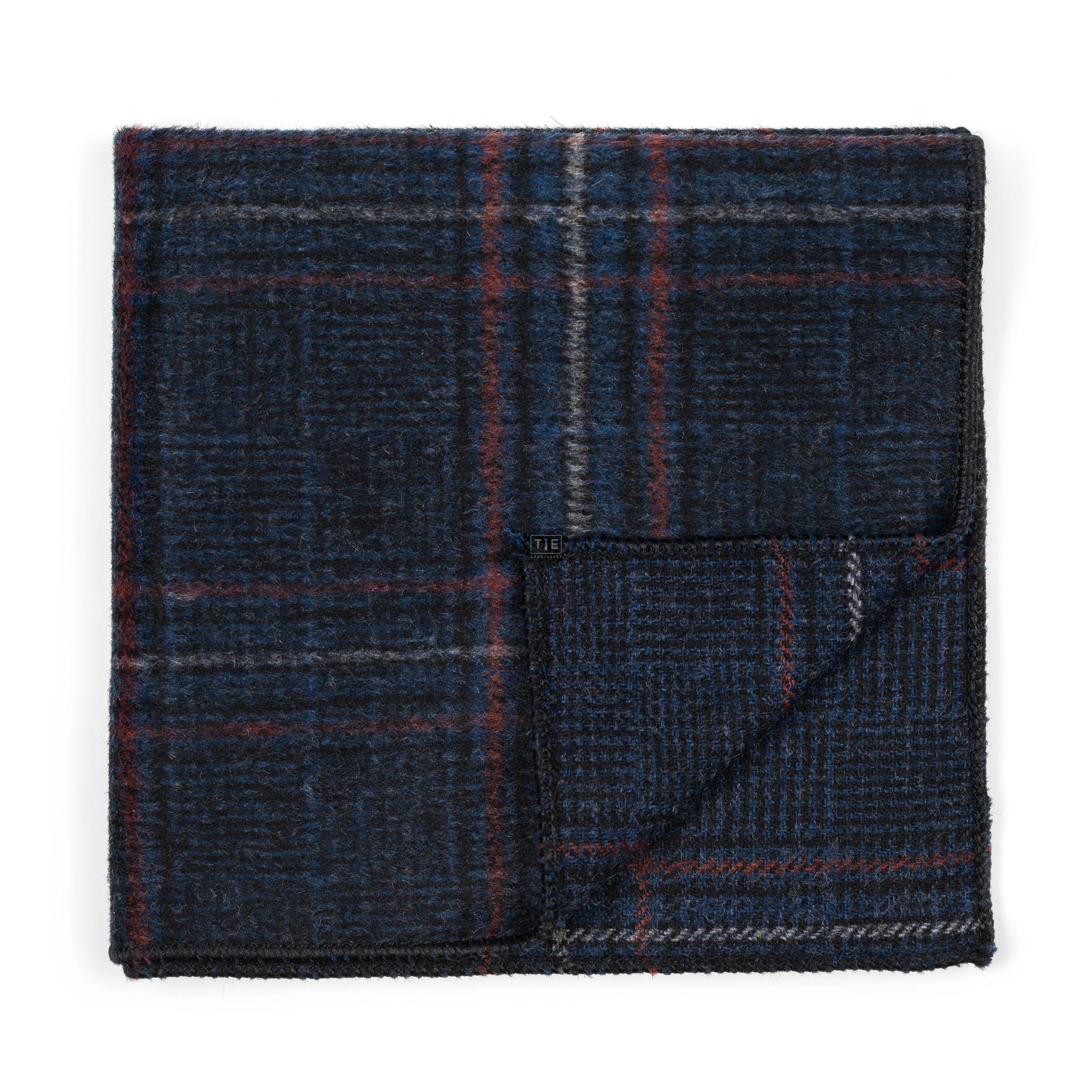 Navy Blue Overcheck Pocket Square