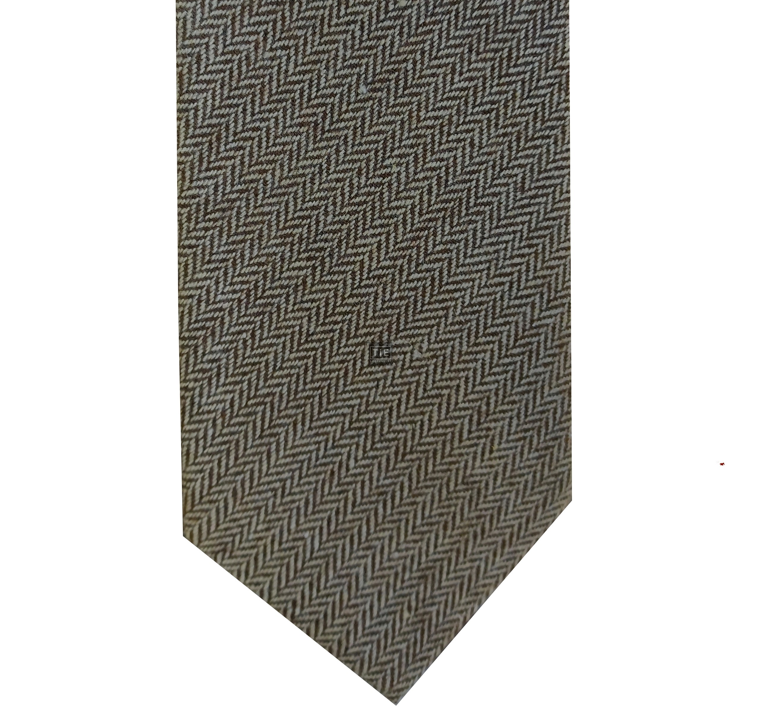 Brown Herringbone Tweed Slim Tie #TWW115/2