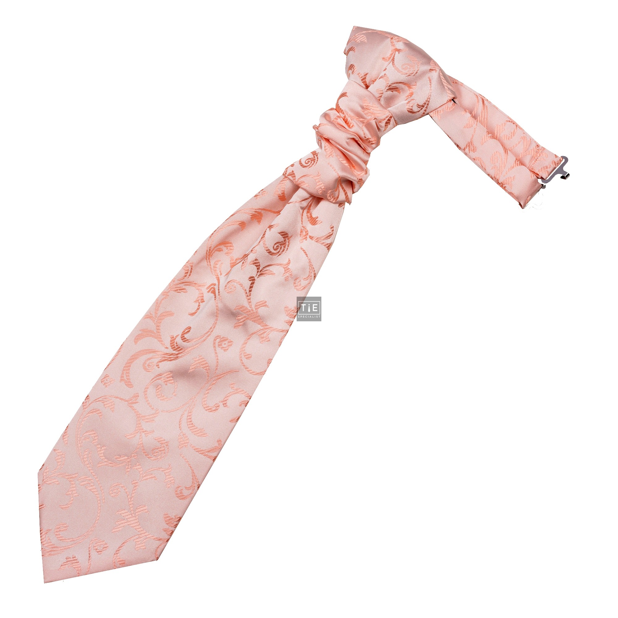 Peach Swirl Leaf Wedding Cravat #AB-WCR1000/7
