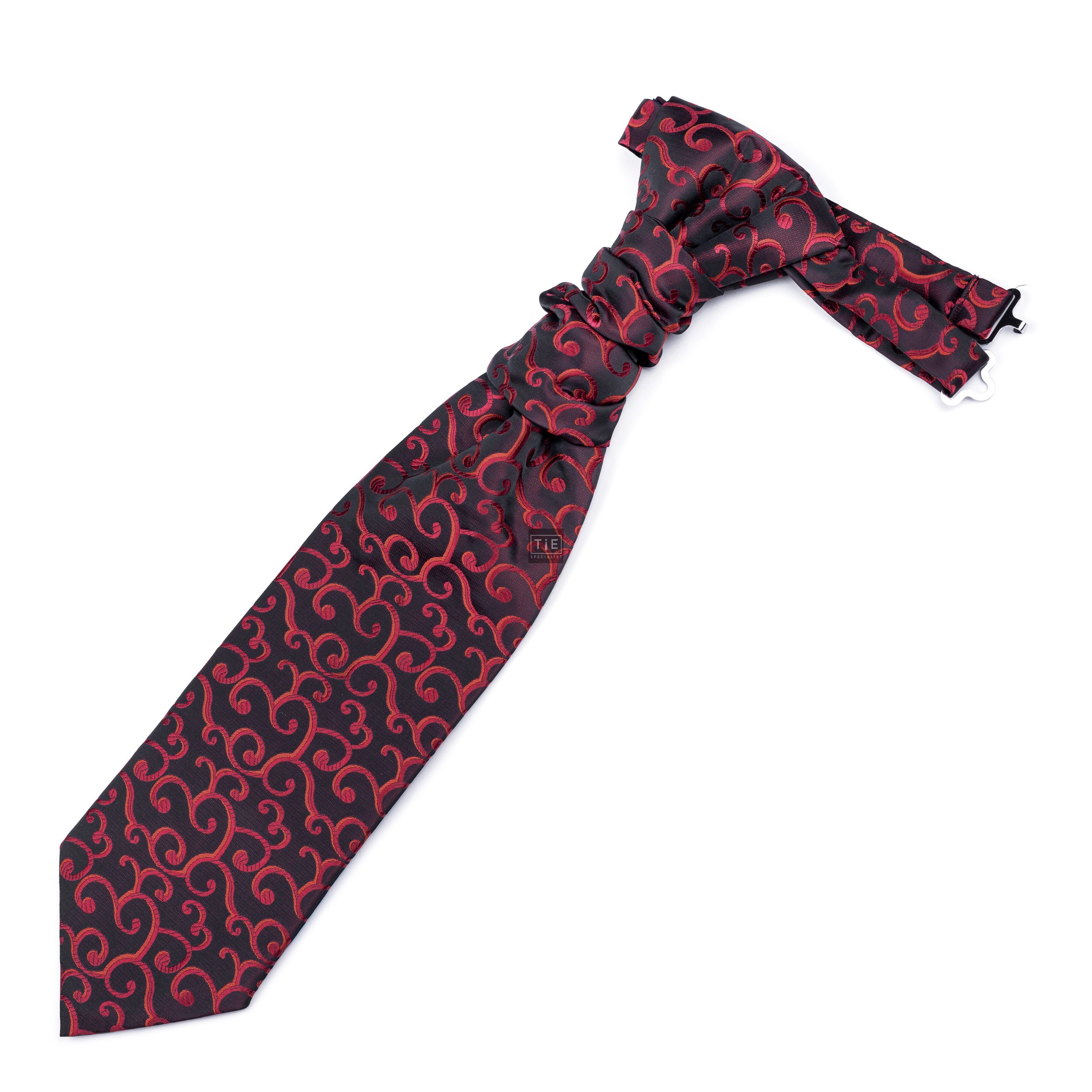 Wine on Black Royal Swirl Cravat #AB-WCR1001/10