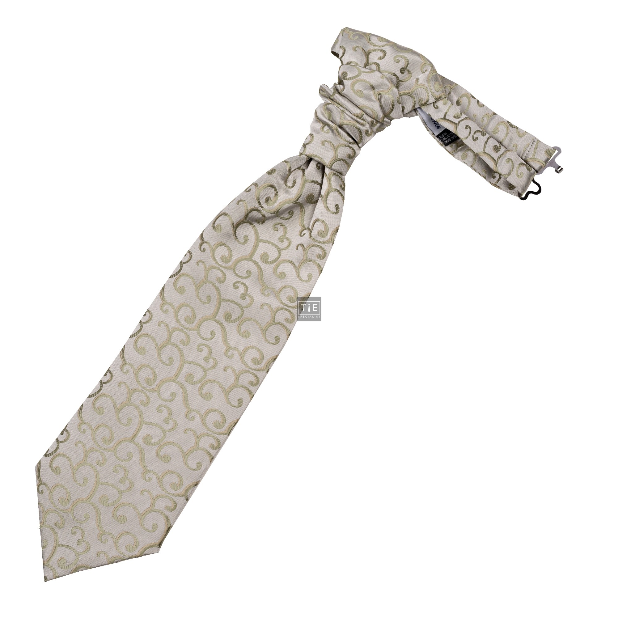 Sage Green Royal Swirl Wedding Cravat #AB-WCR1001/4