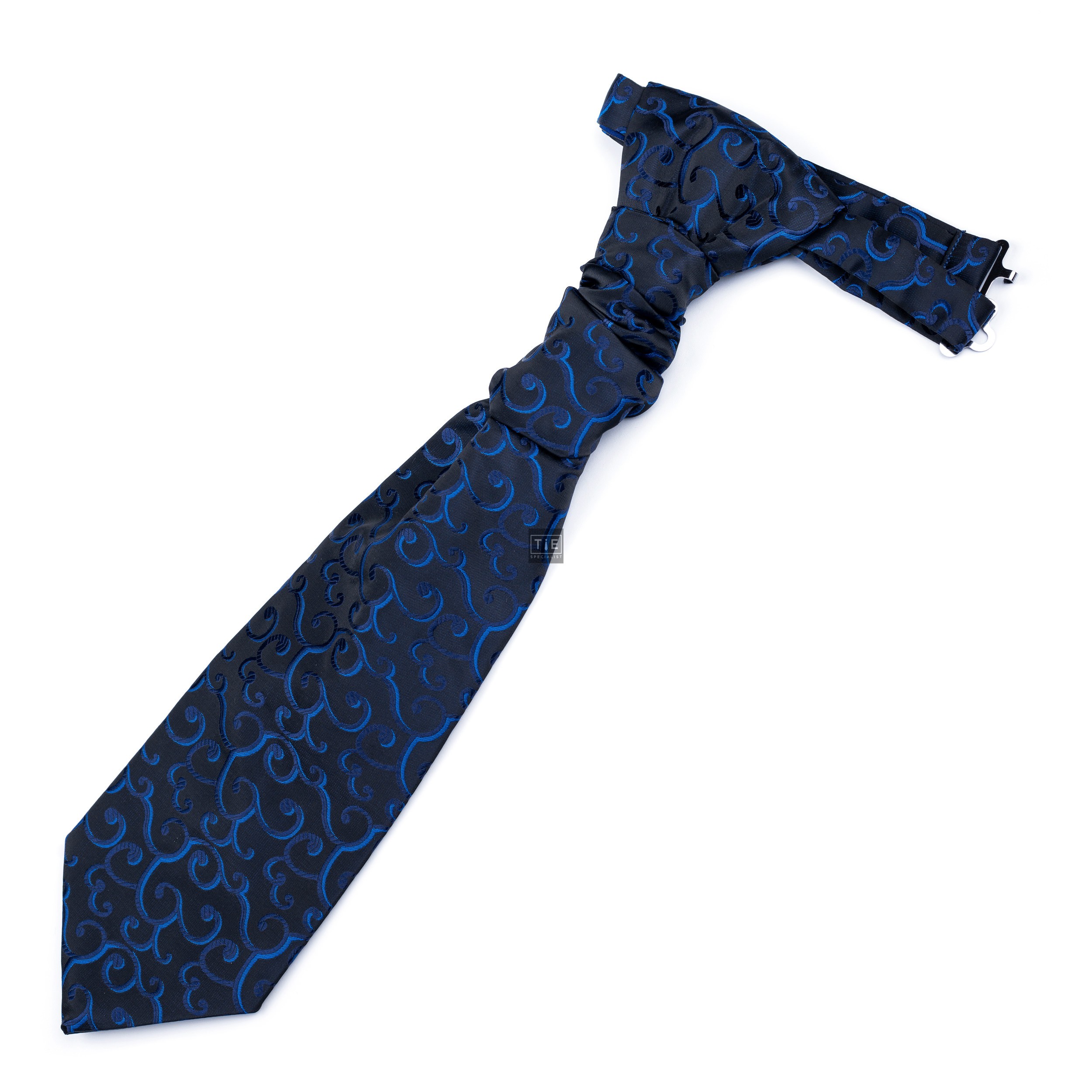 Navy on Black Royal Swirl Cravat #AB-WCR1001/9