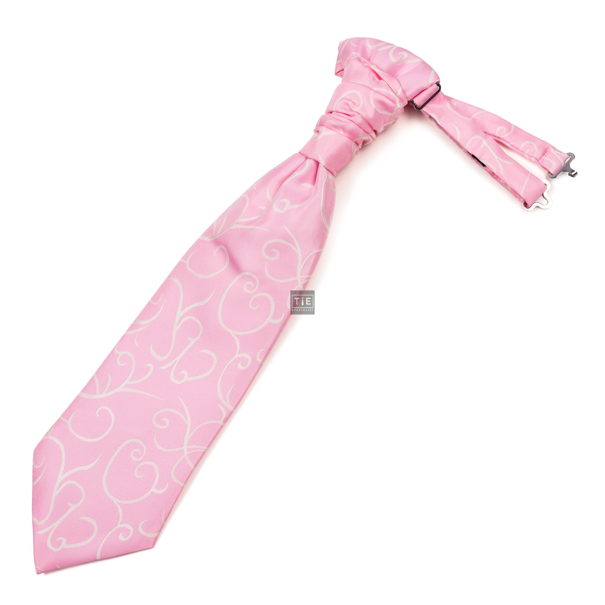 Light Pink Modern Scroll Wedding Cravat #AB-WCR1002/3