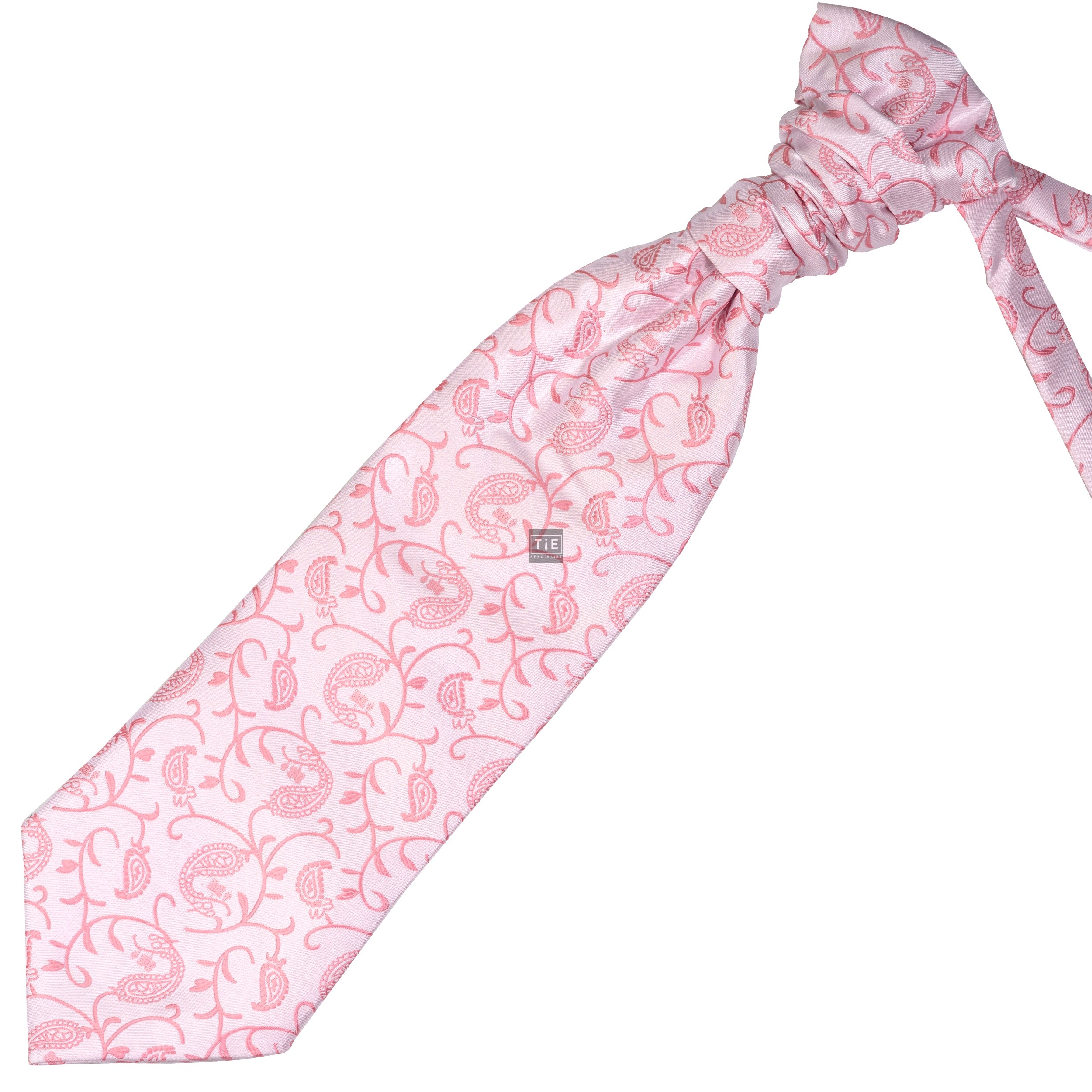 Coral Budding Paisley Wedding Cravat #AB-WCR1003/1