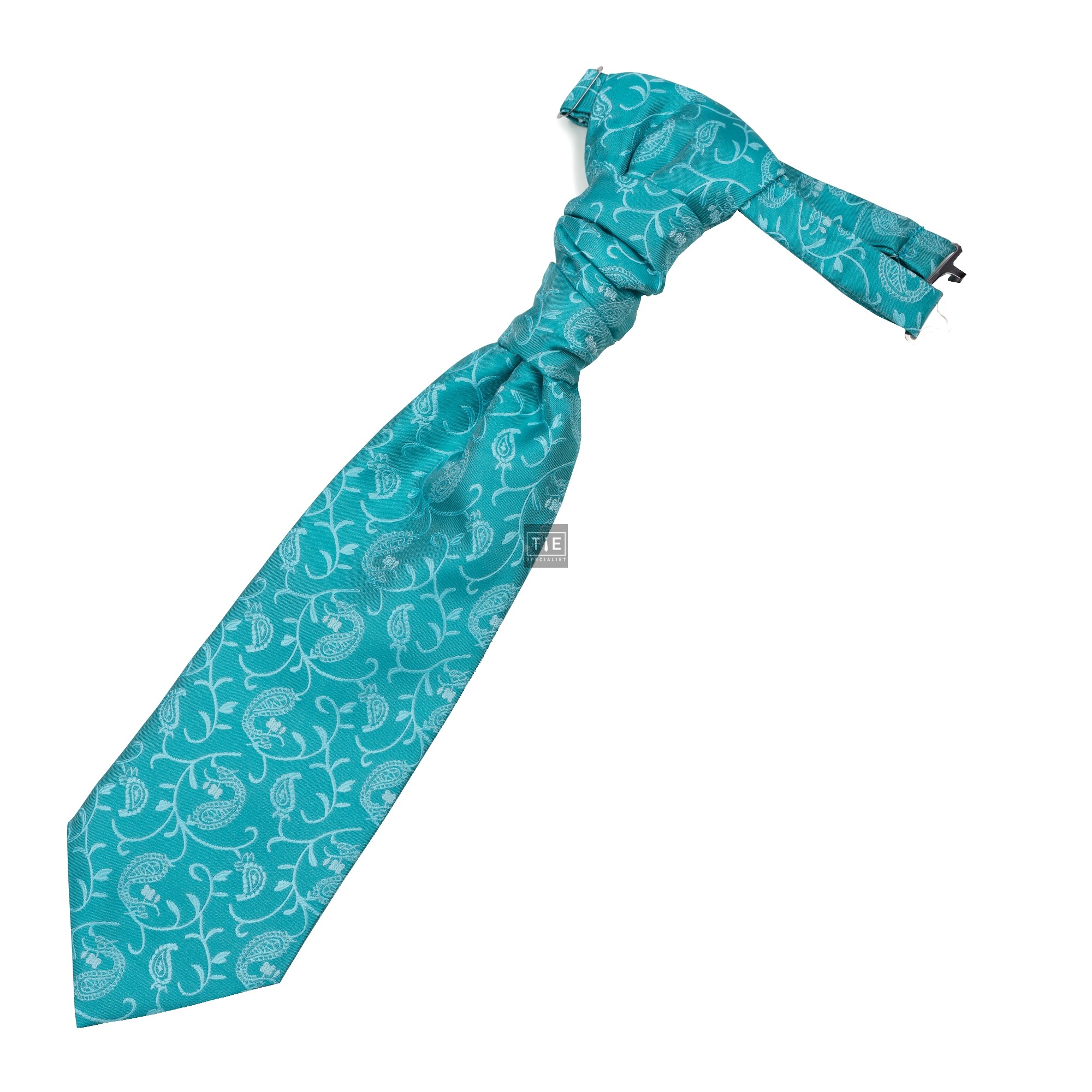 Teal Budding Paisley Wedding Cravat #AB-WCR1003/3