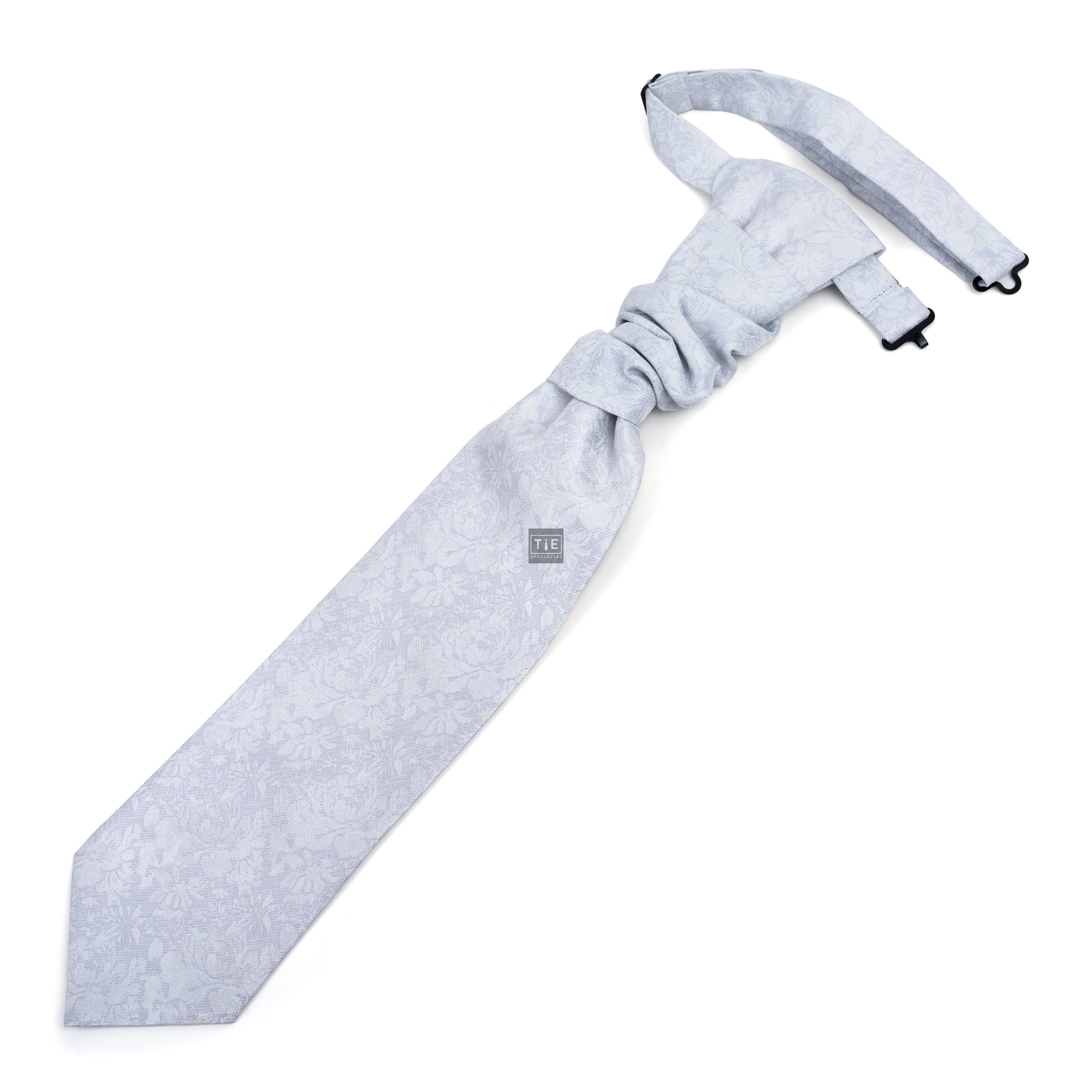 abel and burke Glacier Grey Floral Cravat #AB-WCR1012/1