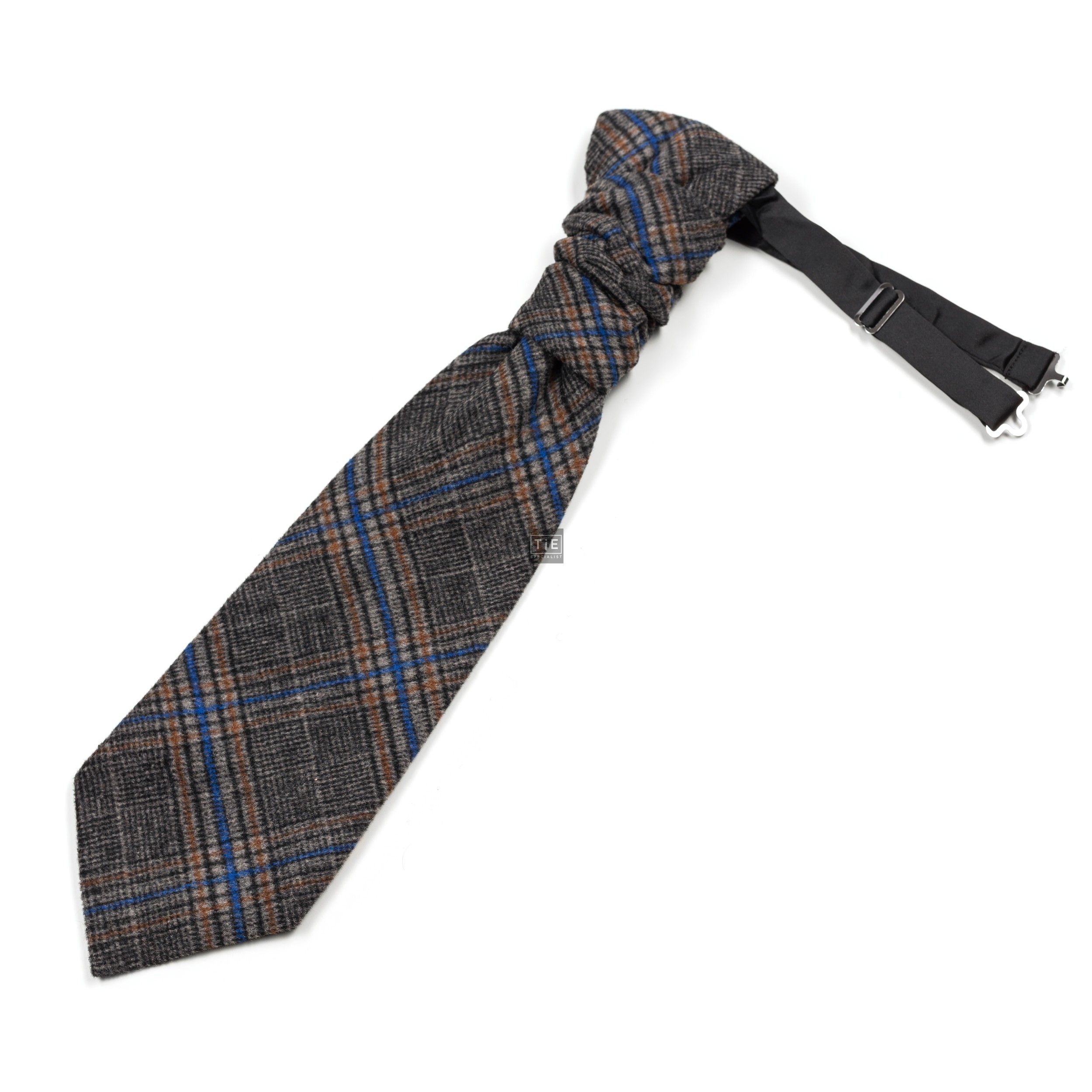 Grey Overcheck Wool Cravat