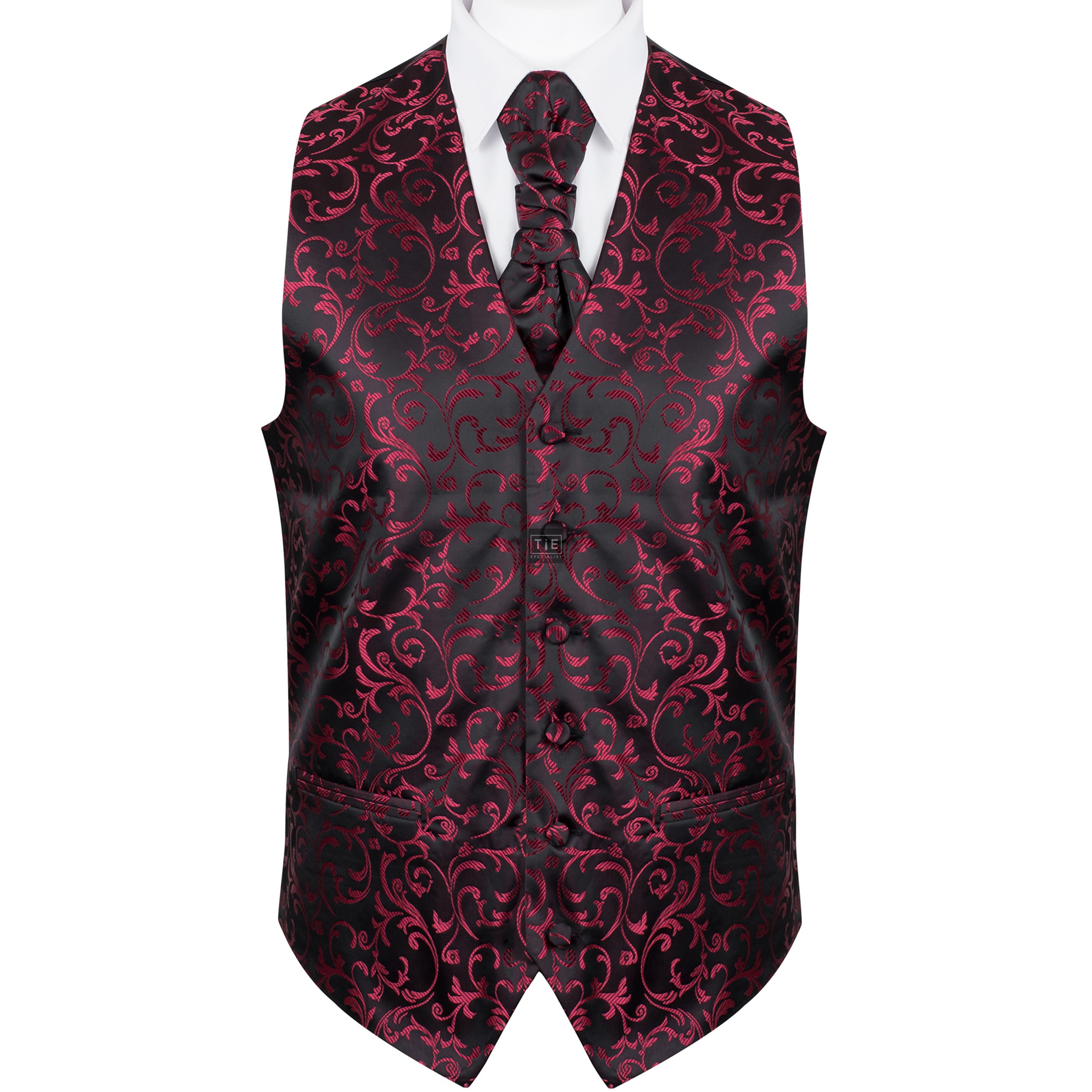 Swirl Leaf Wedding Waistcoat / Formal Tuxedo Waistcoat - 6 Button - 32 ...