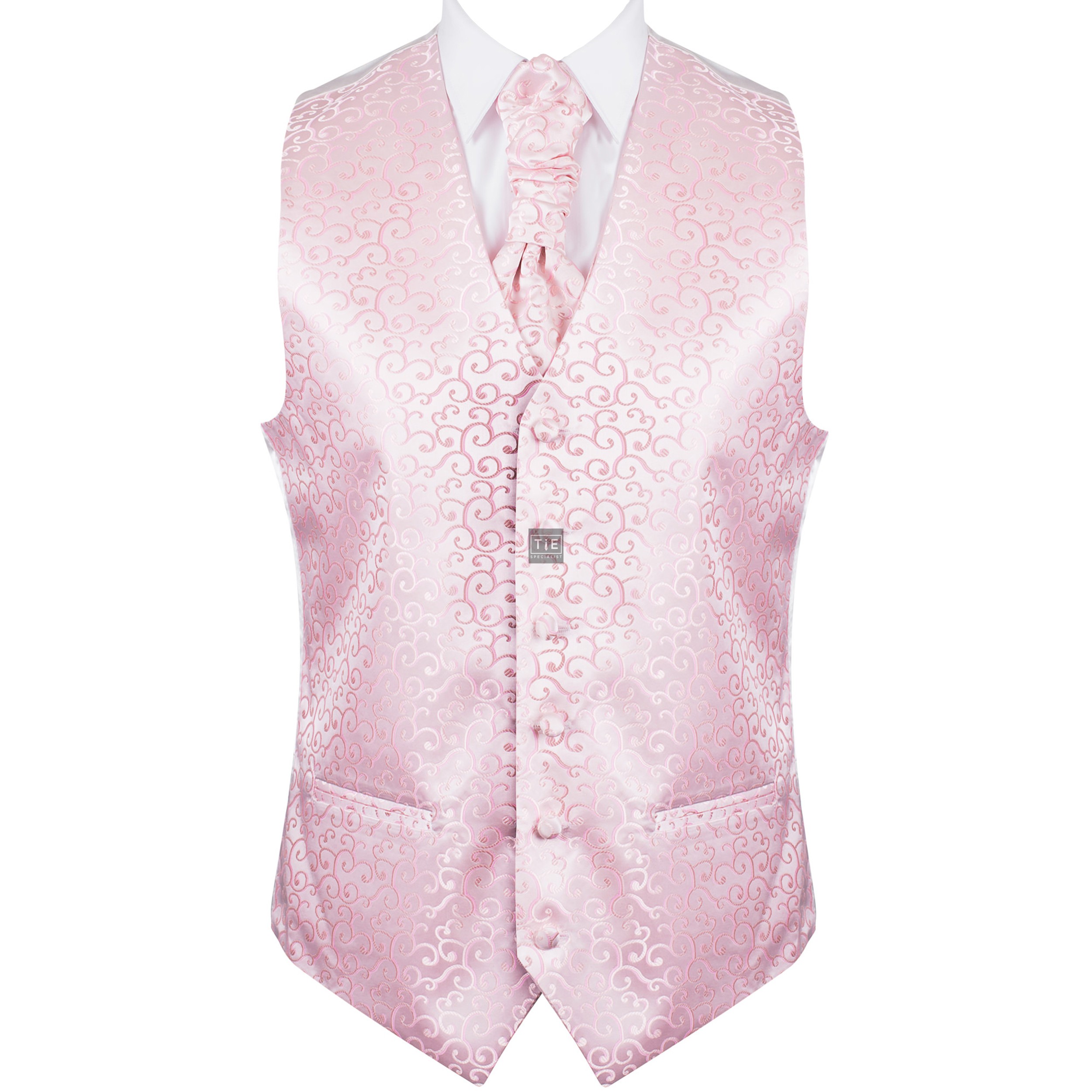 Light Pink Royal Swirl Wedding Waistcoat #AB-WW1001/3