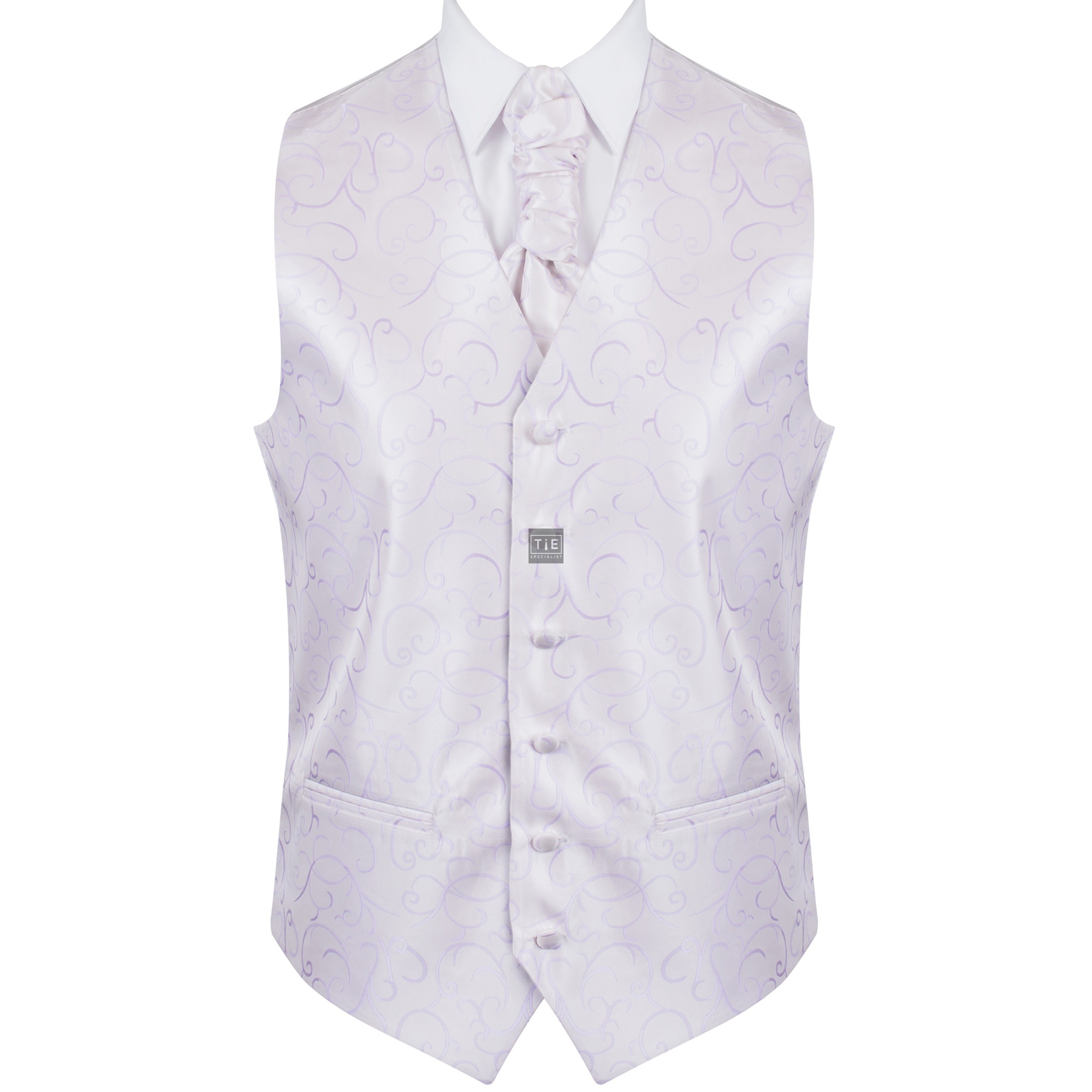 Lilac Modern Scroll Wedding Waistcoat #AB-WW1002/1