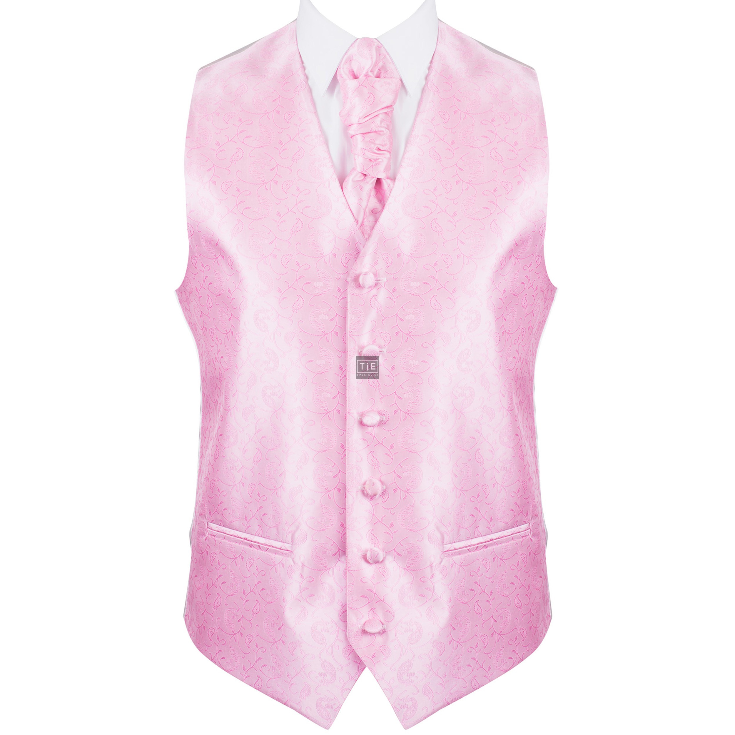 Pink Budding Paisley Wedding Waistcoat #AB-WW1003/2
