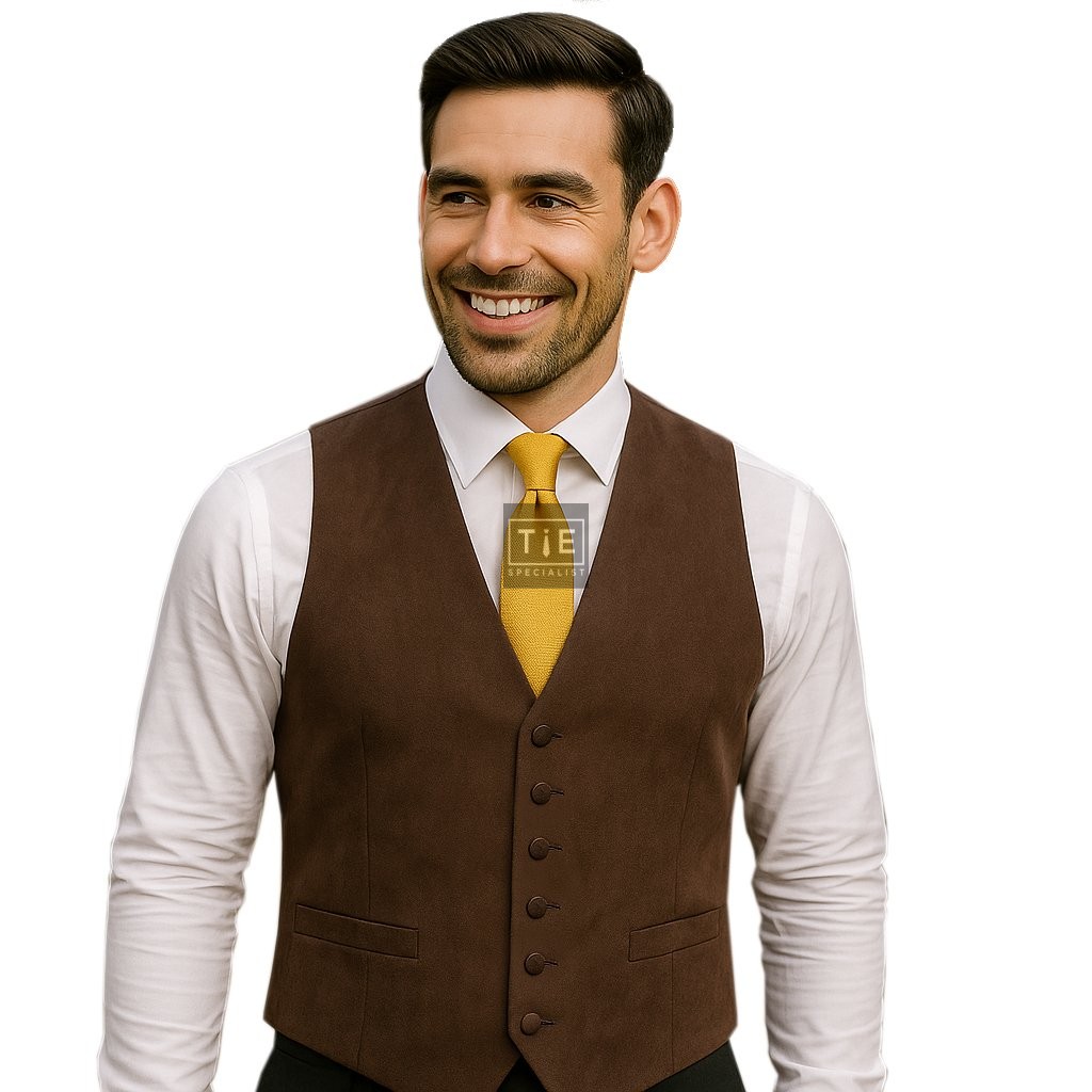 Light Brown Suede Effect Waistcoat #WW1869/6