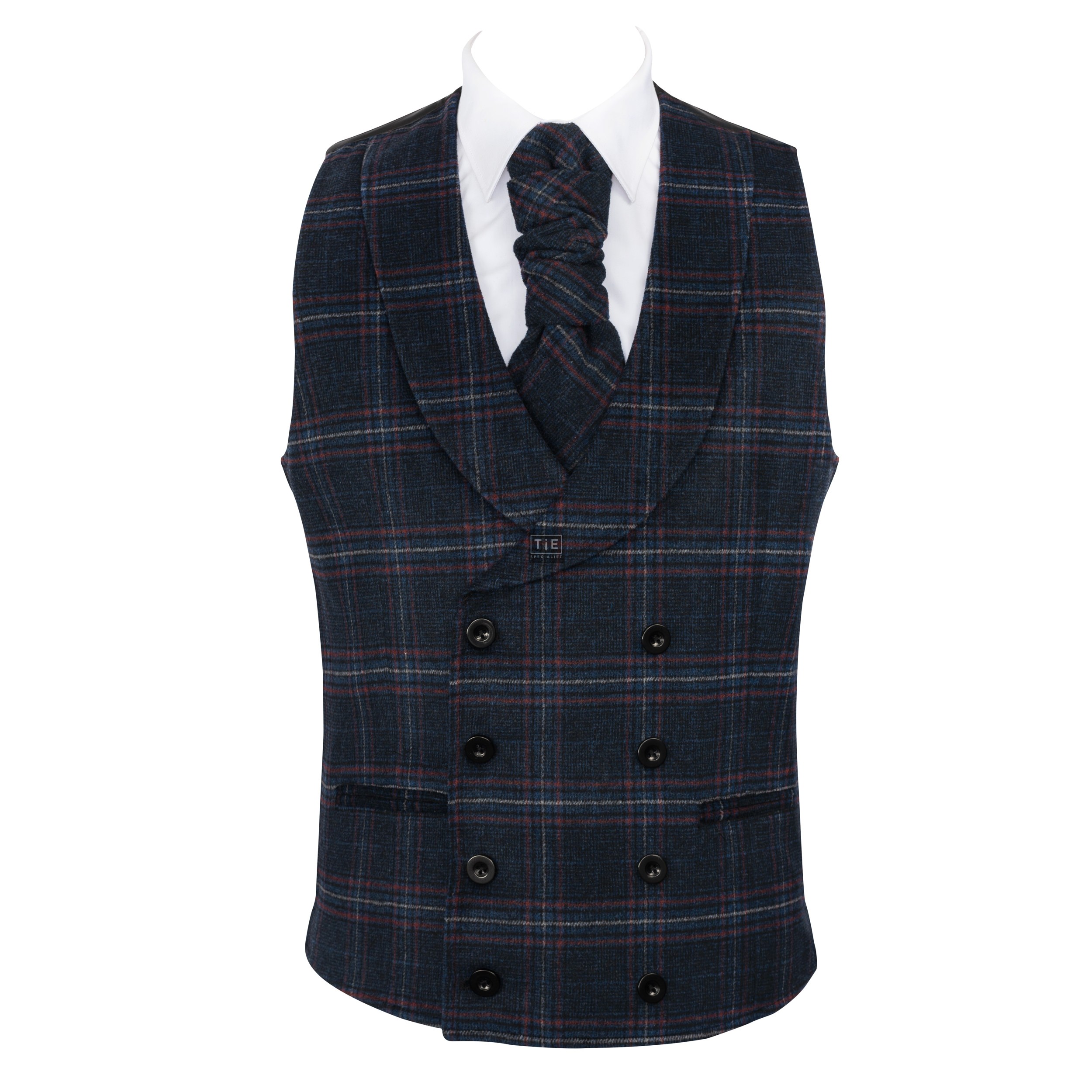 Double Breasted Shawl Wool Waistcoat #AB-WWC1020