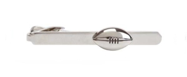 Silver Rugby Ball Rhodium Plated Tie Clip #100-1096