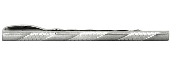 Silver 3 Stripe Rhodium Plated Tie Clip #100-1135