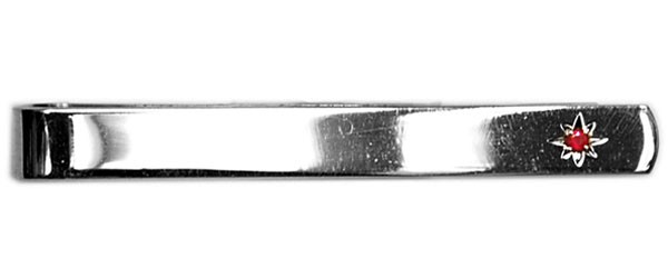 Silver Ruby Star Sterling Silver Tie Clip #20-0015