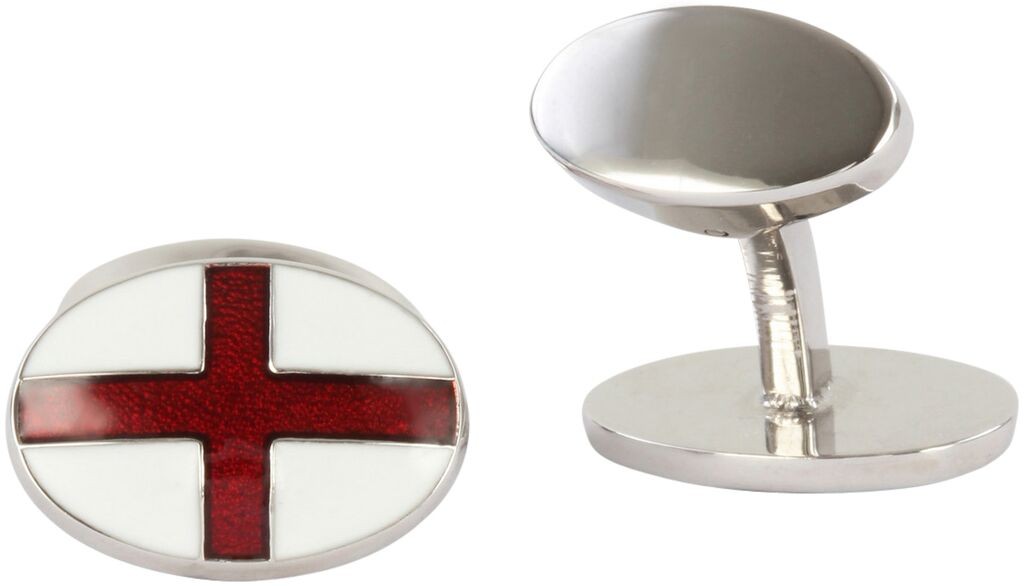 Silver St Georges Cross David Aster Cufflinks #80-1015