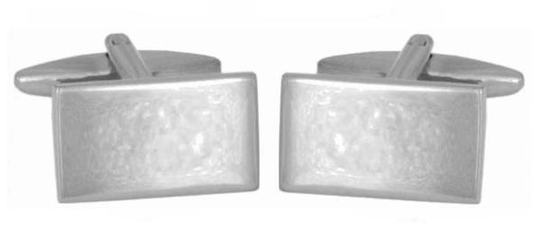 Silver Rectangle Rhodium Plated Cufflinks #90-1380