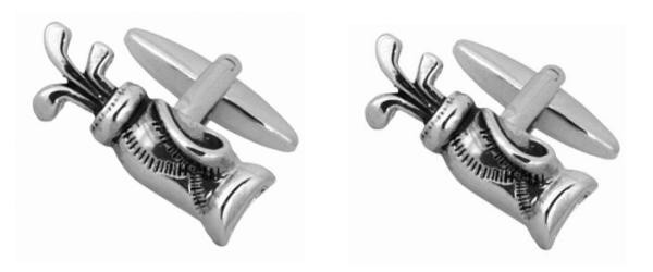 Silver Golf Bag Cufflinks #90-3093