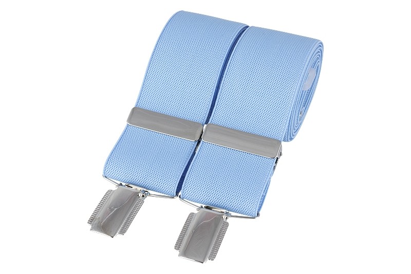 Sky Blue Silver Clip Braces #BR-003