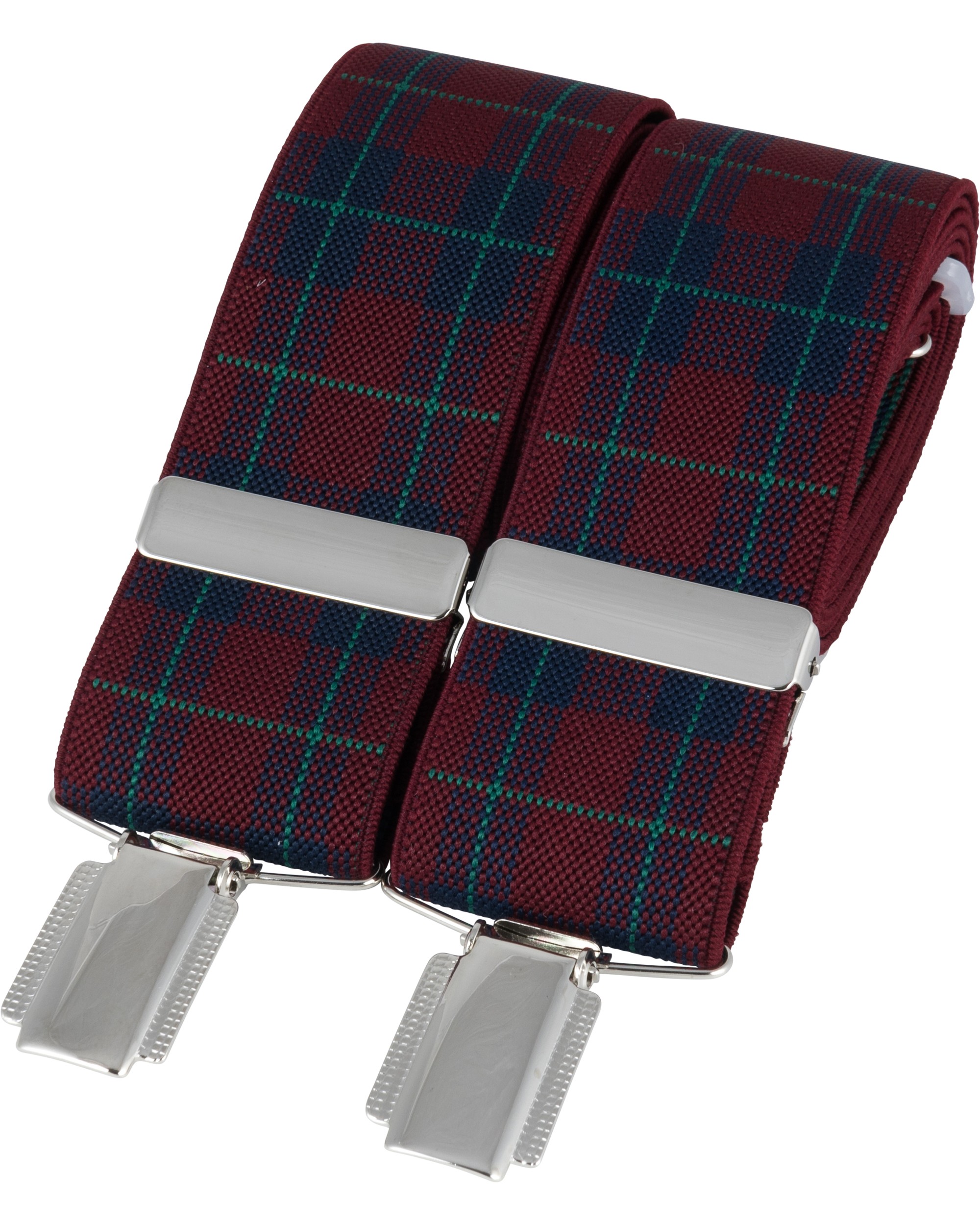 Burgundy Silver Clip Braces #BR-040