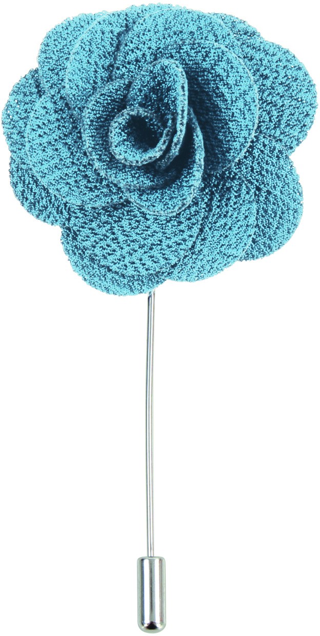 Teal Blue Flower Lapel Pin #L-08