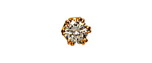 Gold Cubic Zirconia 9ct Gold Tie Tac #T-0008
