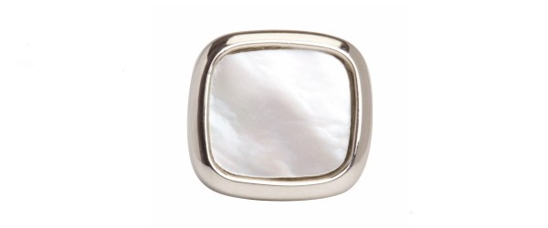 Silver Mother of Pearl Cushion Rhodium Plated Tie Tac #T-1671