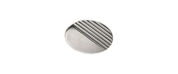 Silver Oval Half Lines Sterling Silver Tie Tac #T-1898