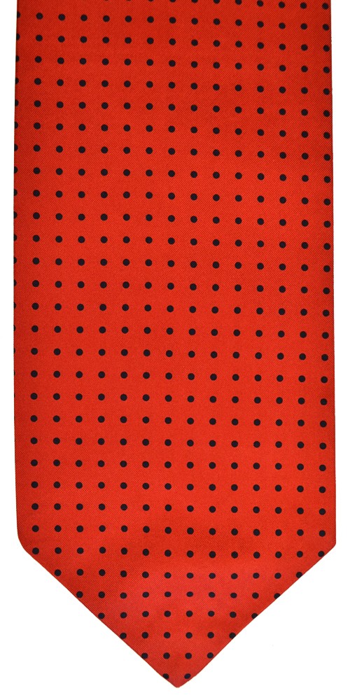 Red Black Spot Self Tie Silk Cravat #WCR5032/8