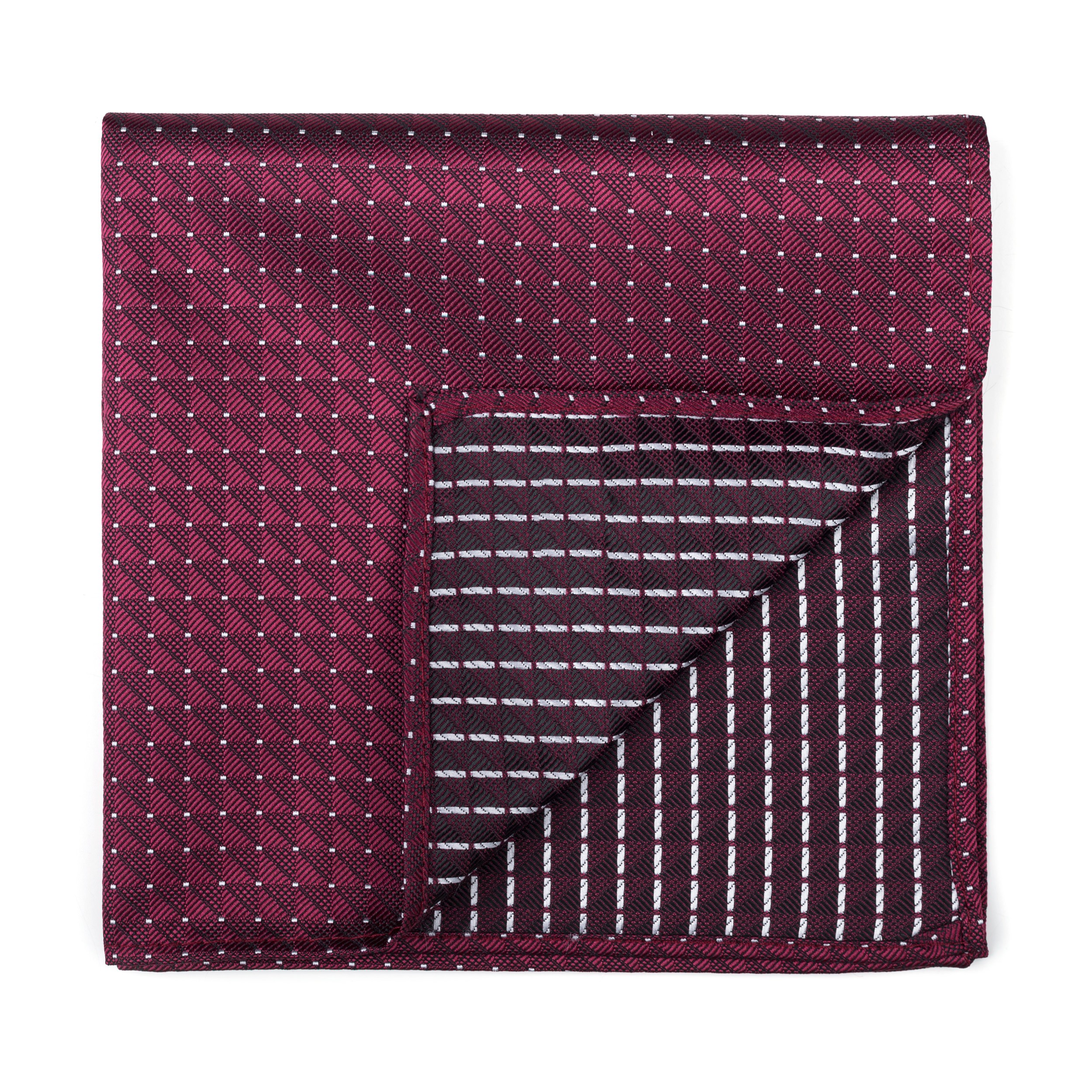 Burgundy Fine Polka Dot Pocket Square