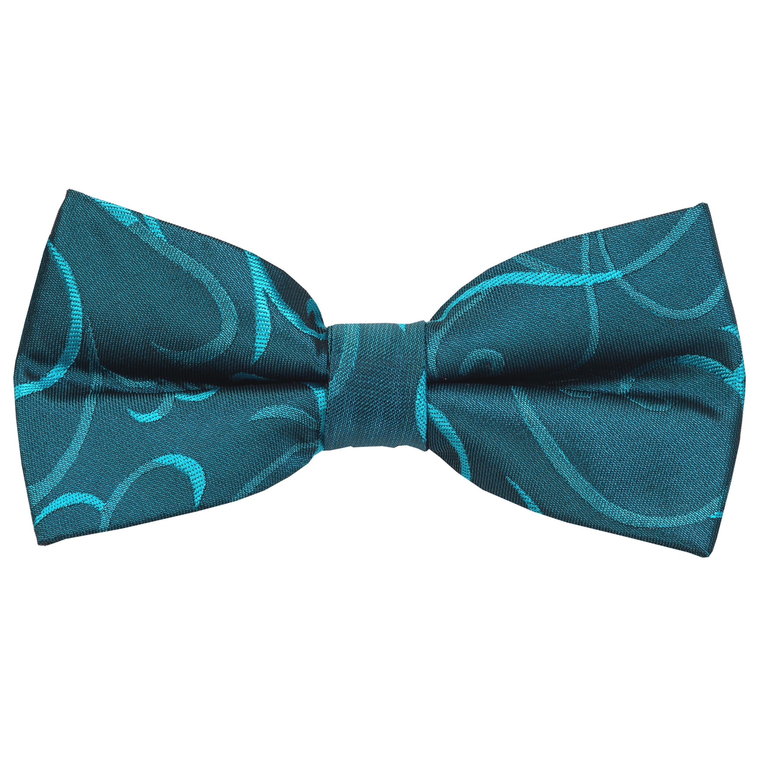 Teal Modern Scroll Wedding Bow Tie #AB-BB1002/5