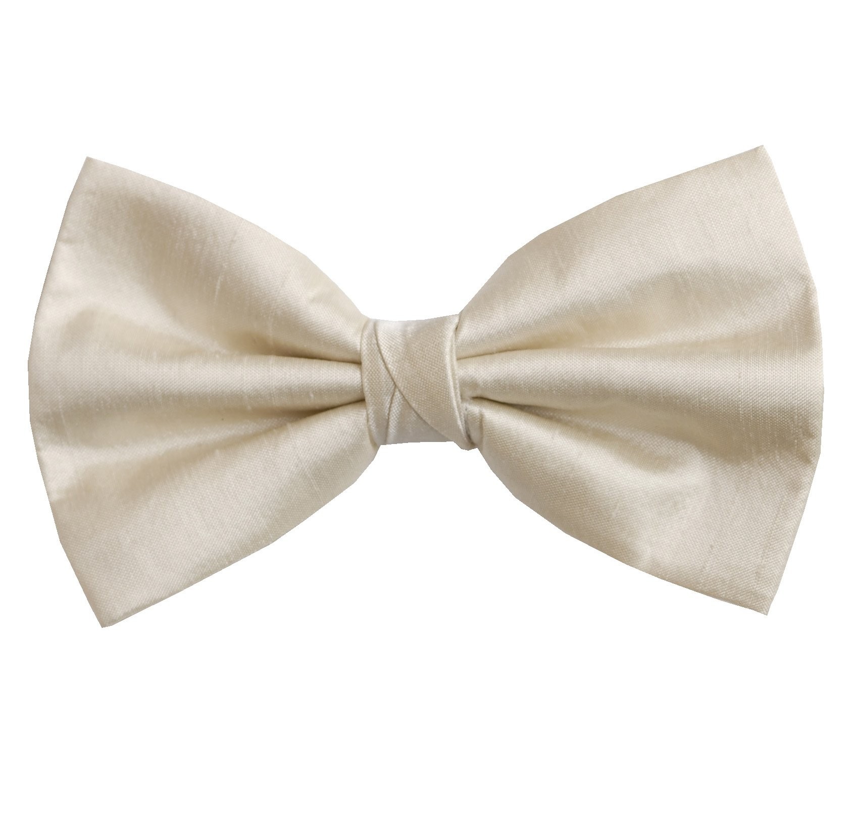 Cream Shantung Silk Bow Tie ((B5016/3))