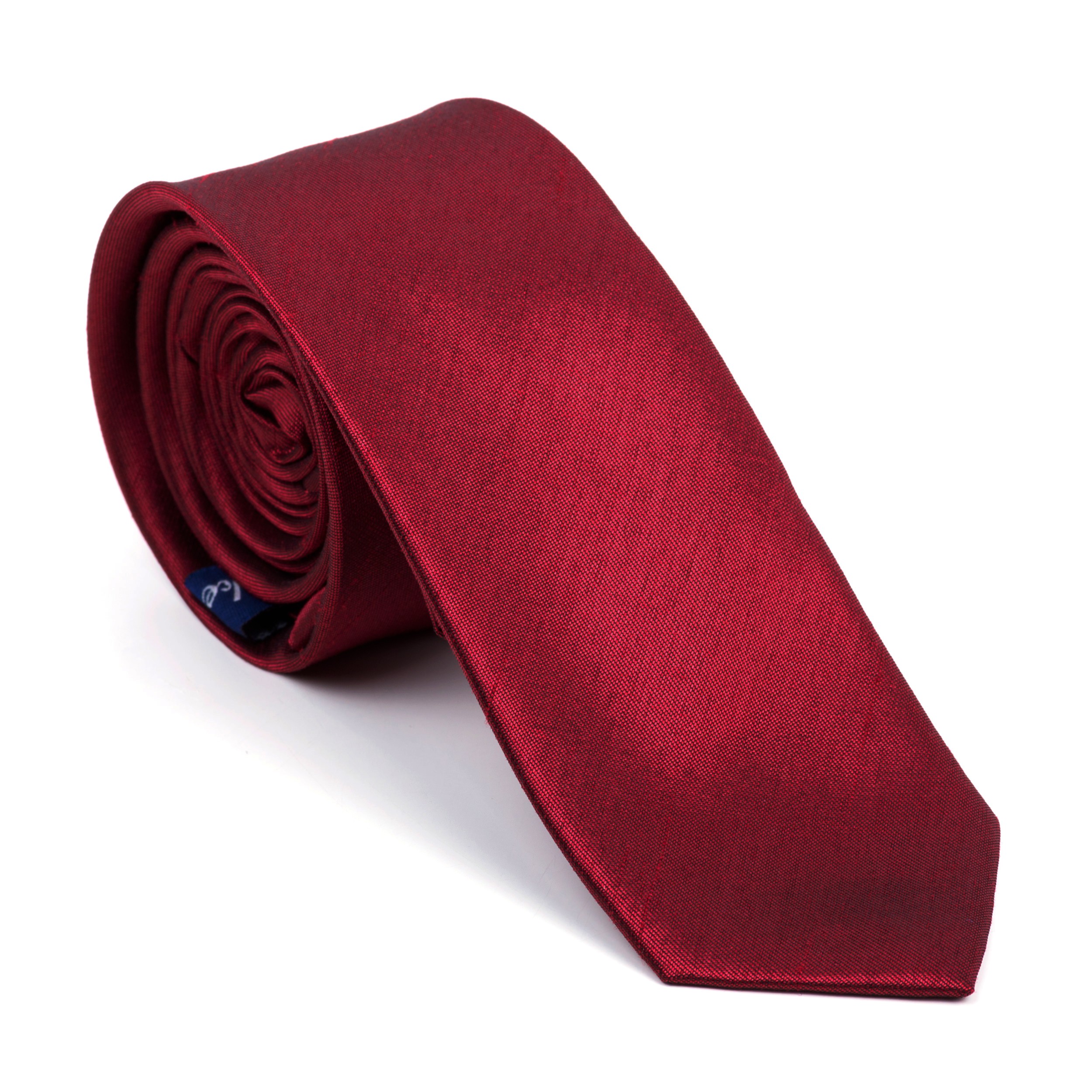 Burgundy Shantung Slim Tie