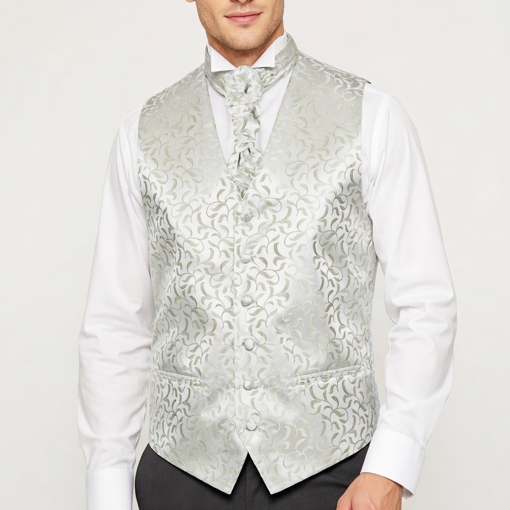 Emerald Green Vintage Vine Formal Waistcoat #AB-WWA1004/6