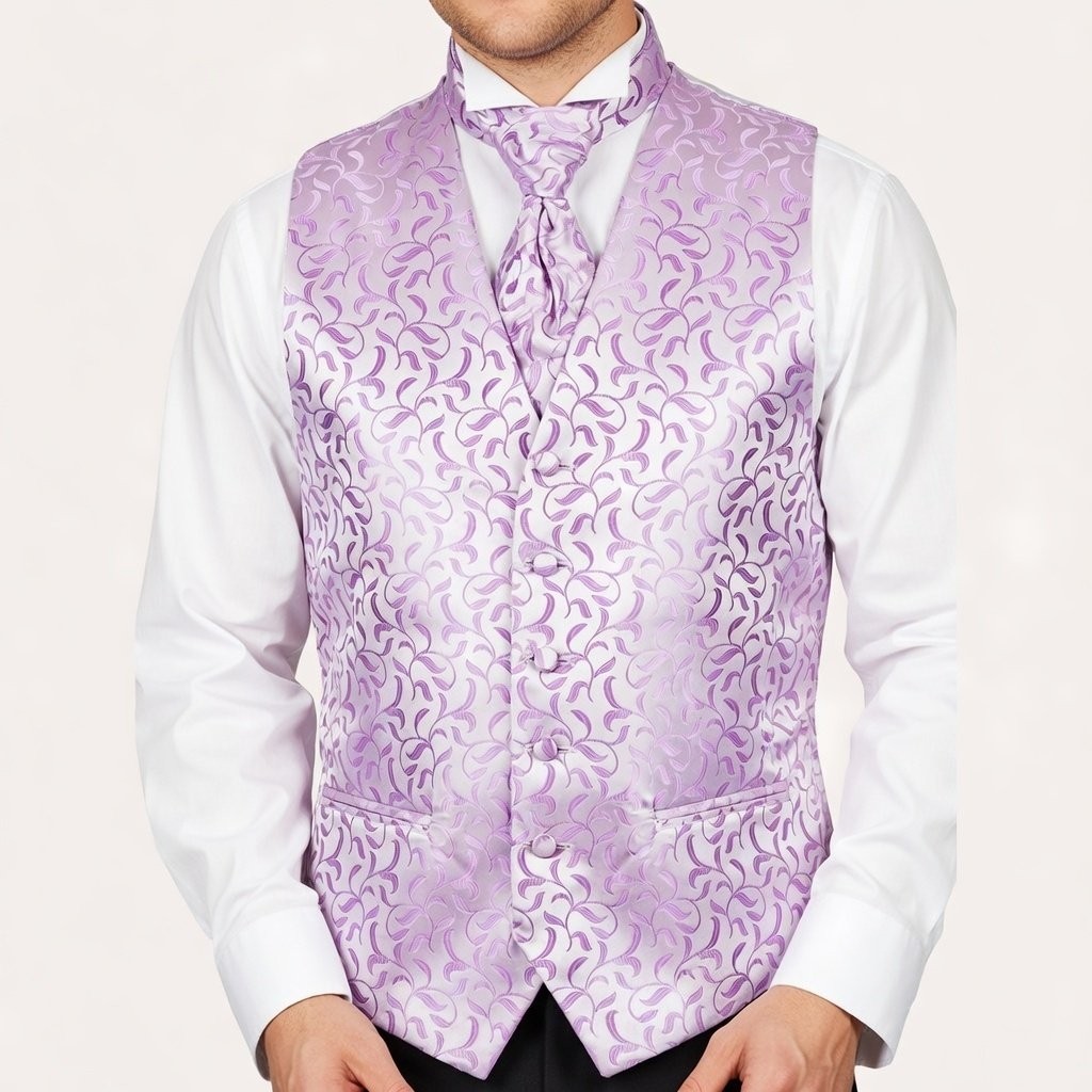 Lilac Vintage Vine Formal Waistcoat #AB-WW1004/1