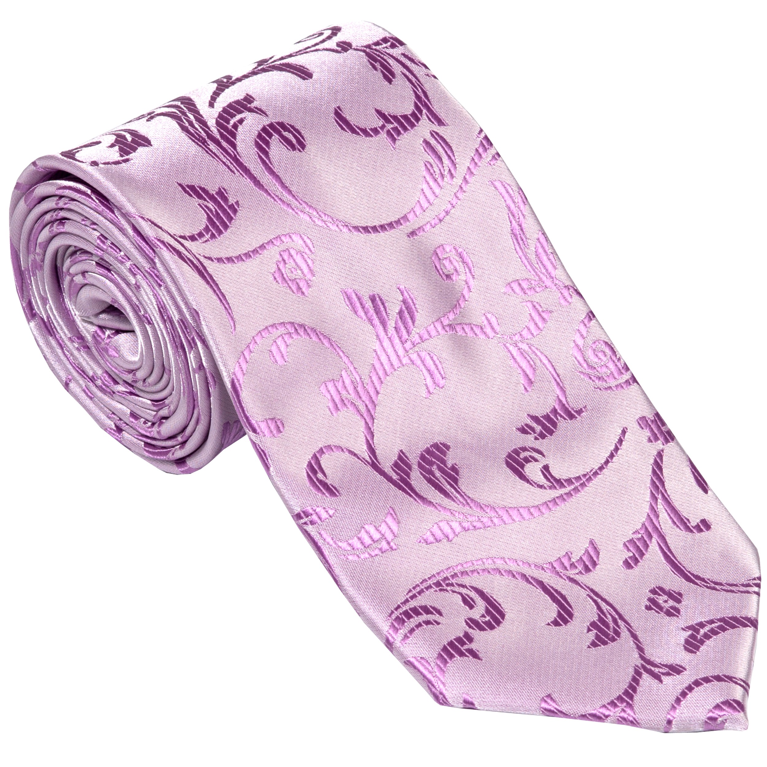 Lilac Swirl Leaf Wedding Tie #AB-T1000/8